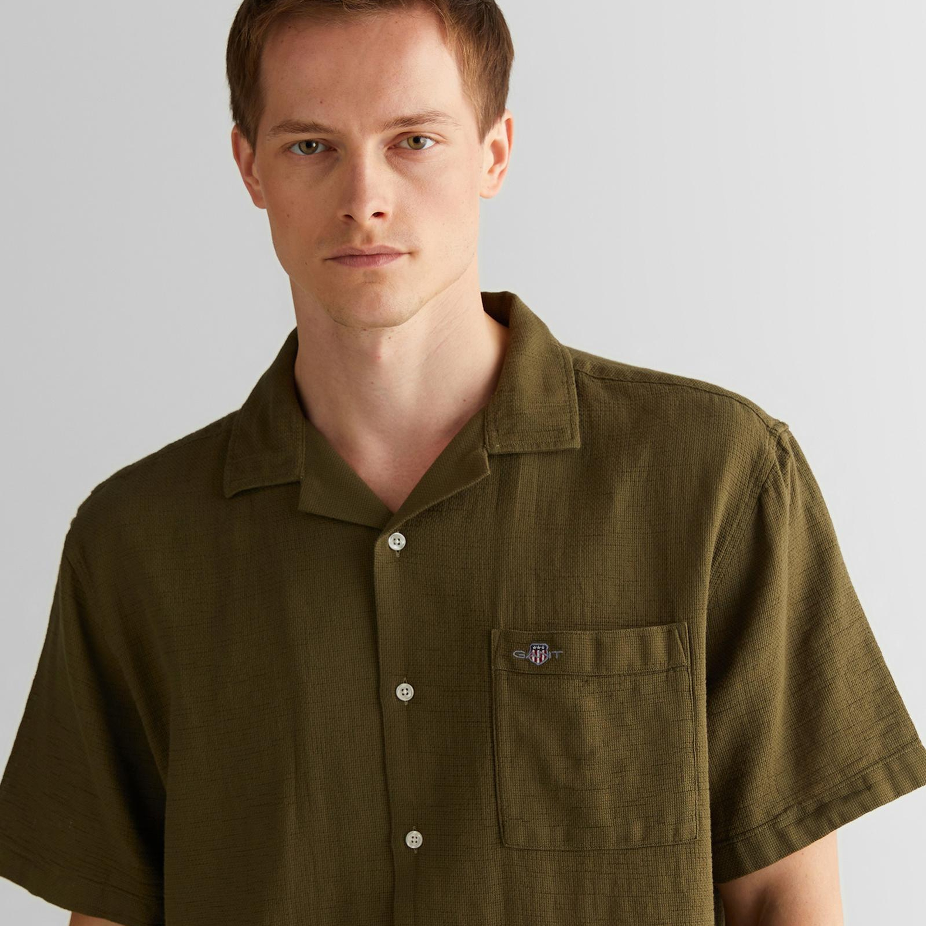 GANT Erkek Yeşil Regular Fit Klasik Yaka Gömlek