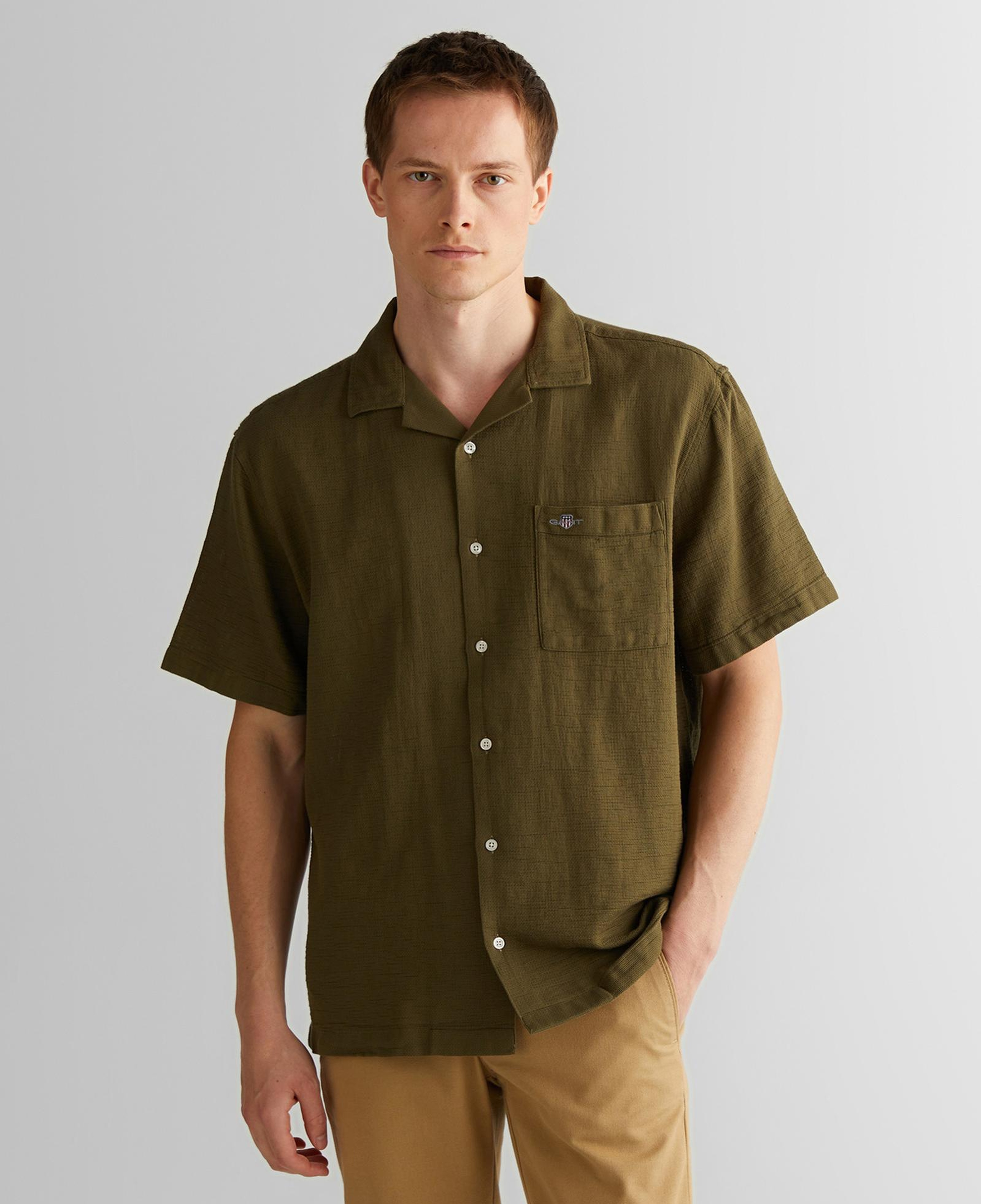 GANT Erkek Yeşil Regular Fit Klasik Yaka Gömlek