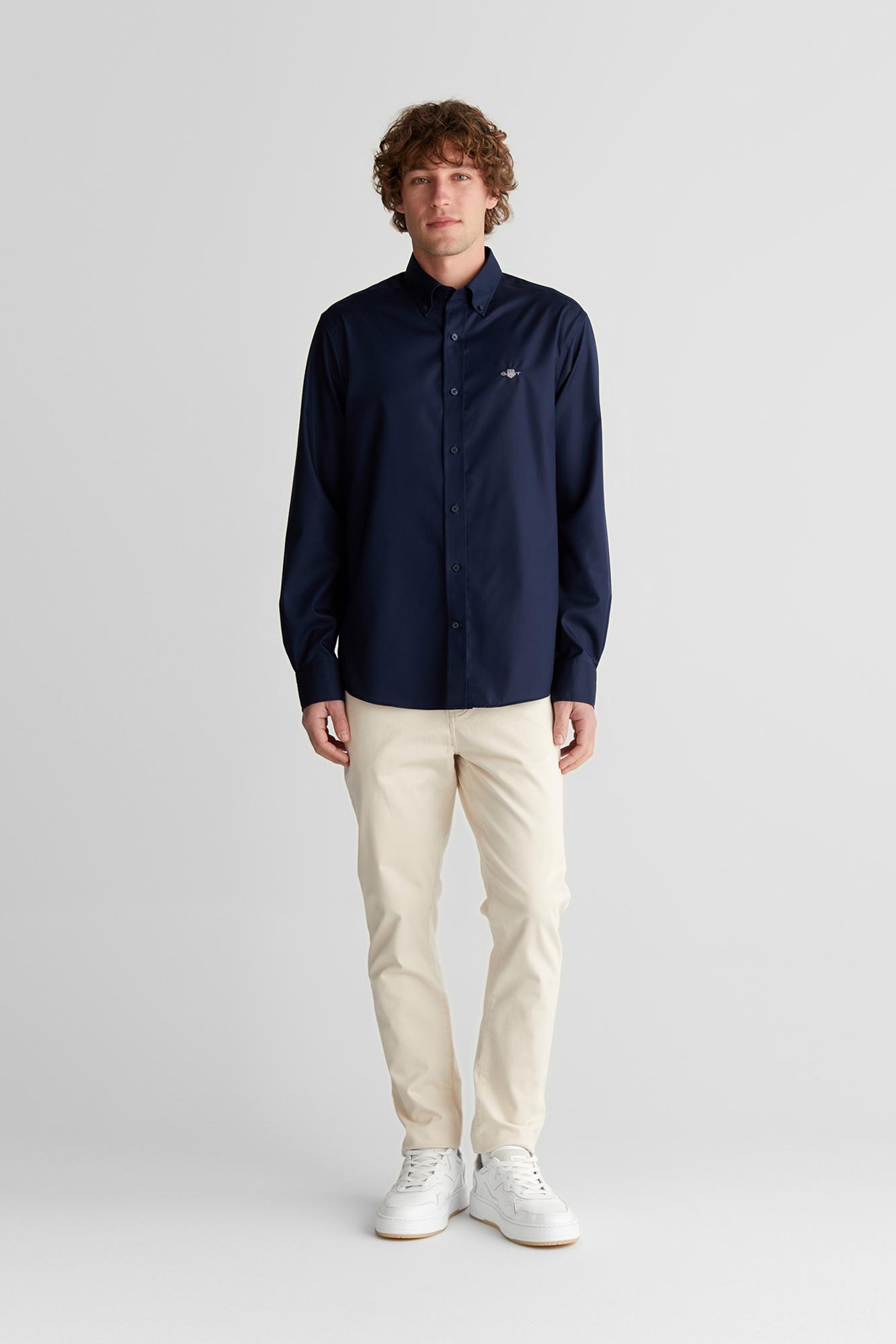 GANT Erkek Lacivert Düğmeli Yaka Logolu Gömlek