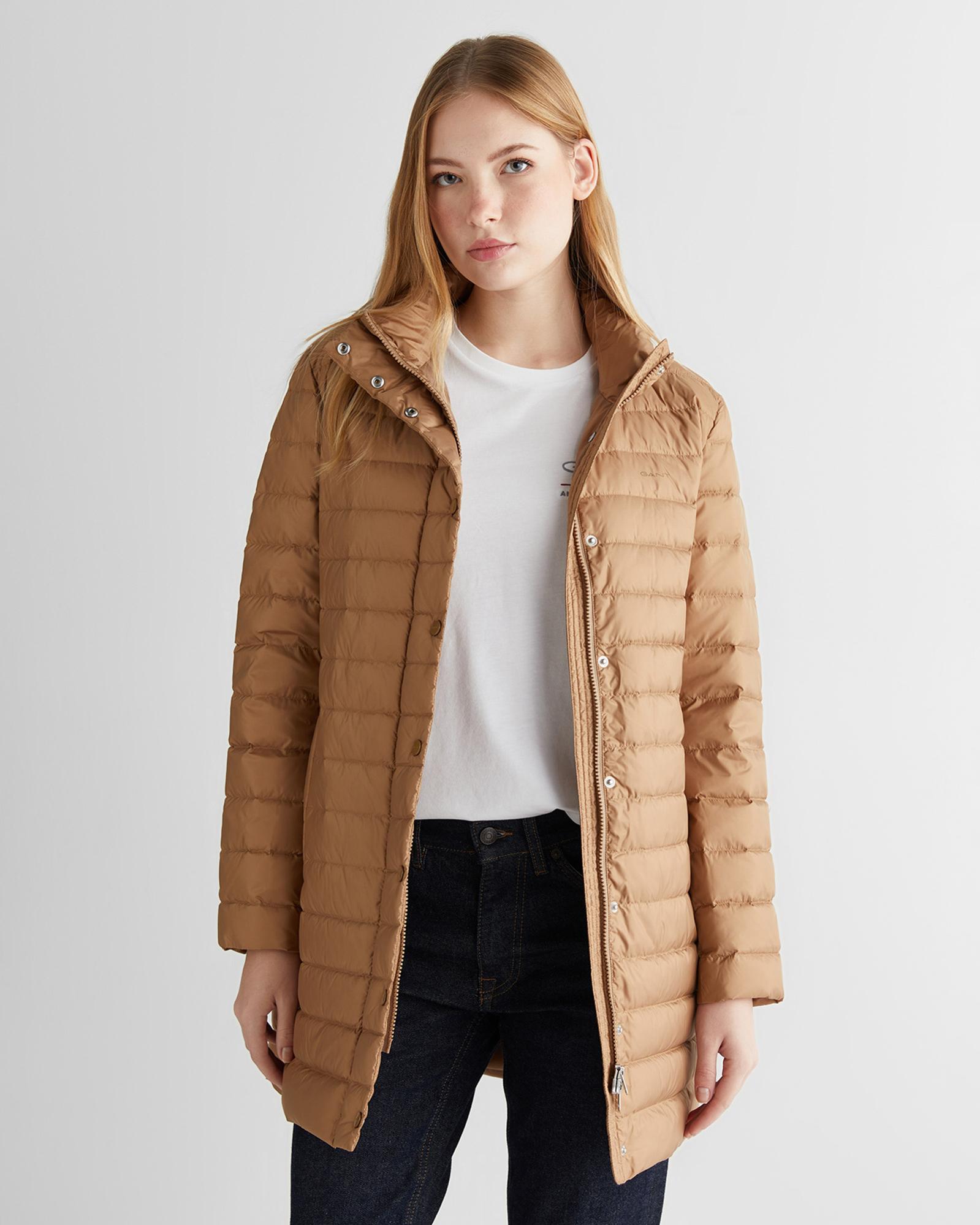 GANT Kadın Bej Regular Fit Fermuarlı Mont