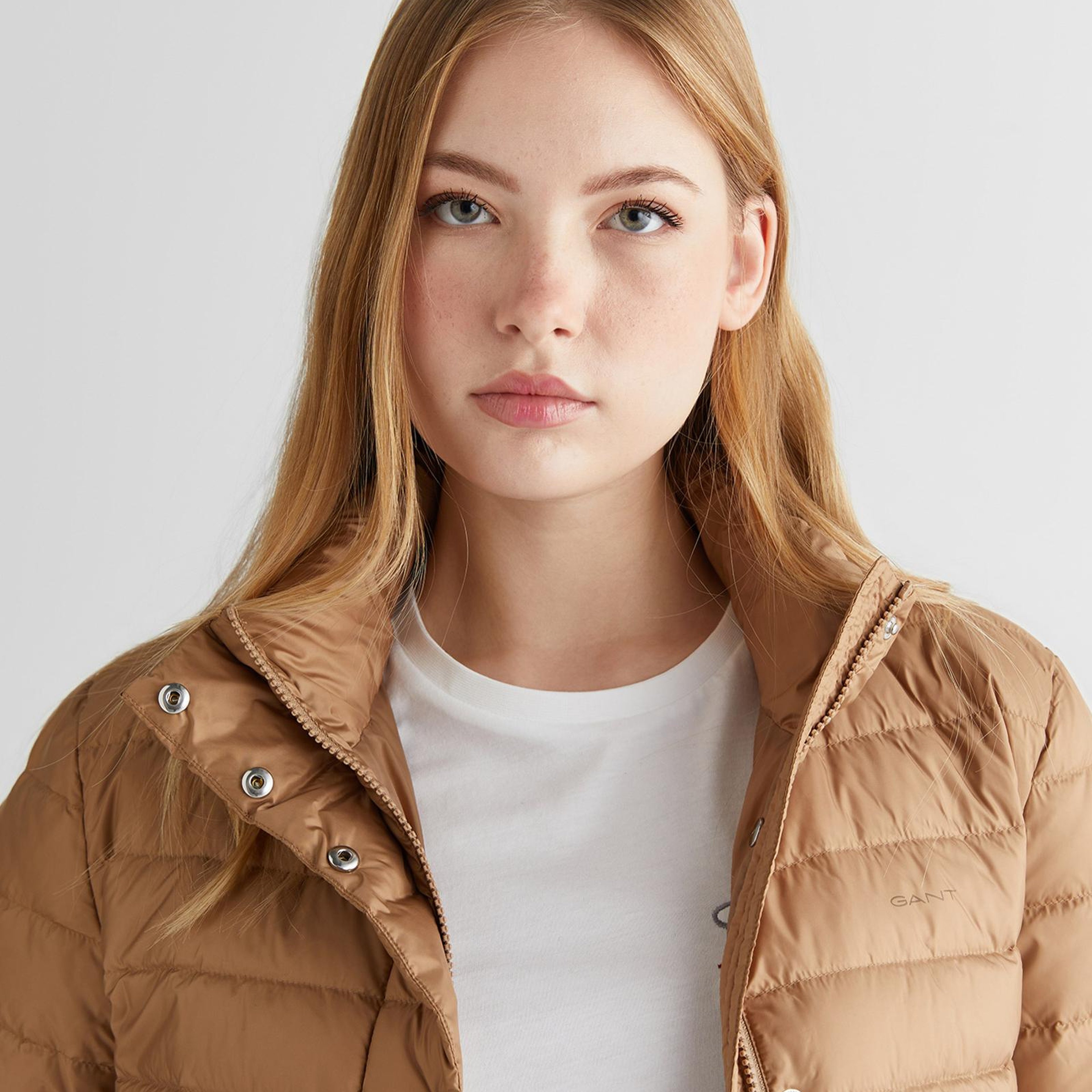 GANT Kadın Bej Regular Fit Fermuarlı Mont
