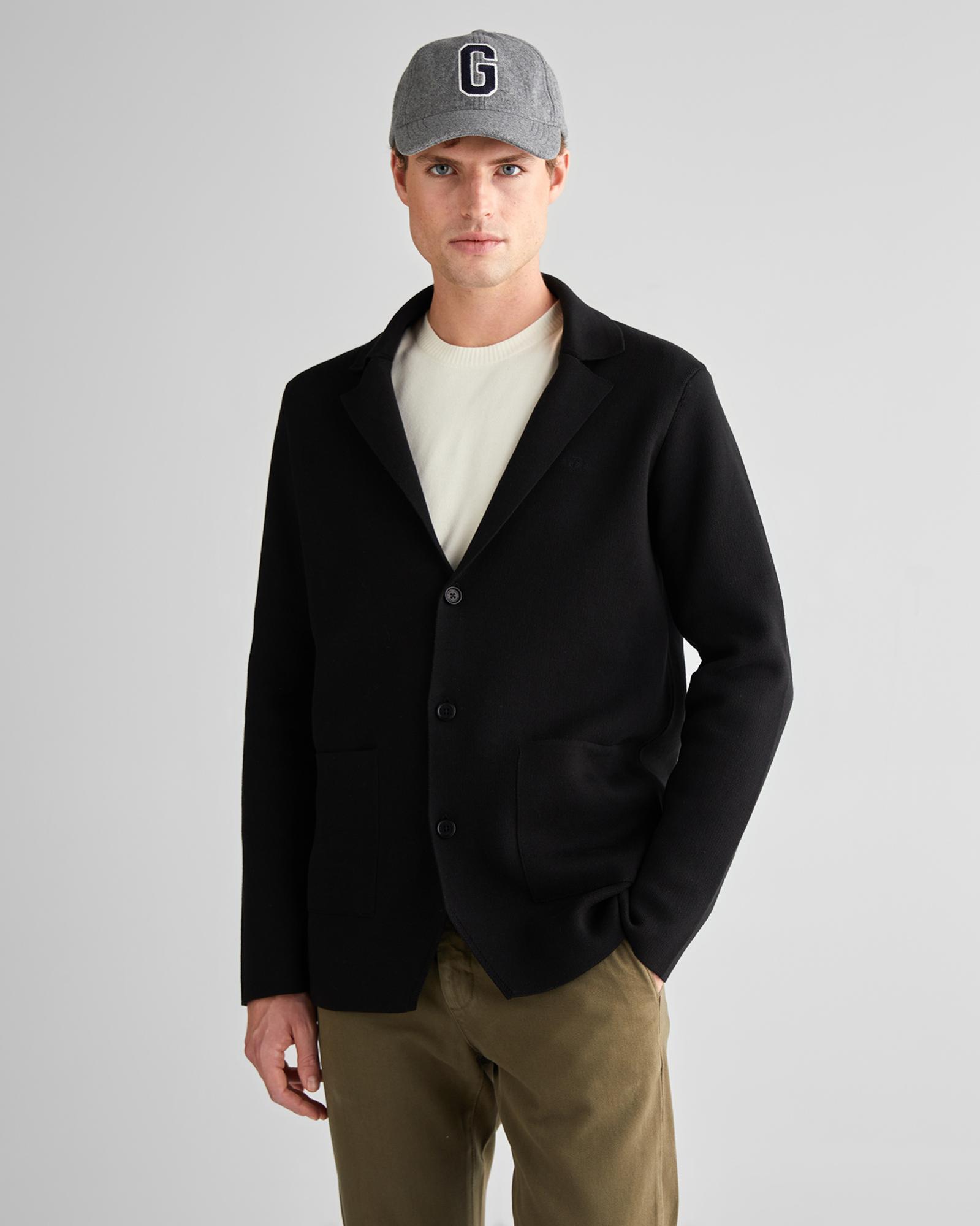 GANT Erkek Siyah Relaxed Fit Kruvaze Mont