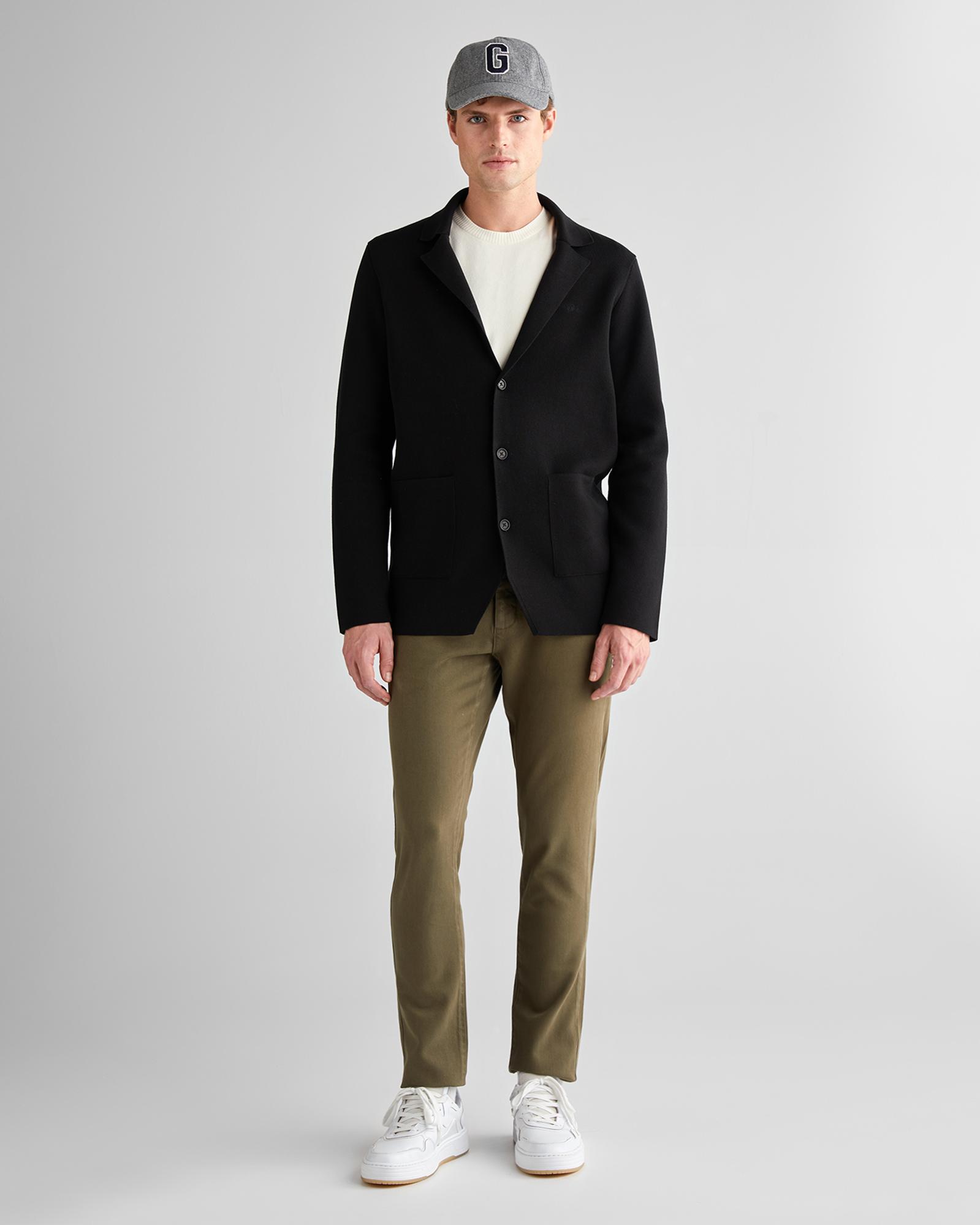 GANT Erkek Siyah Relaxed Fit Kruvaze Mont