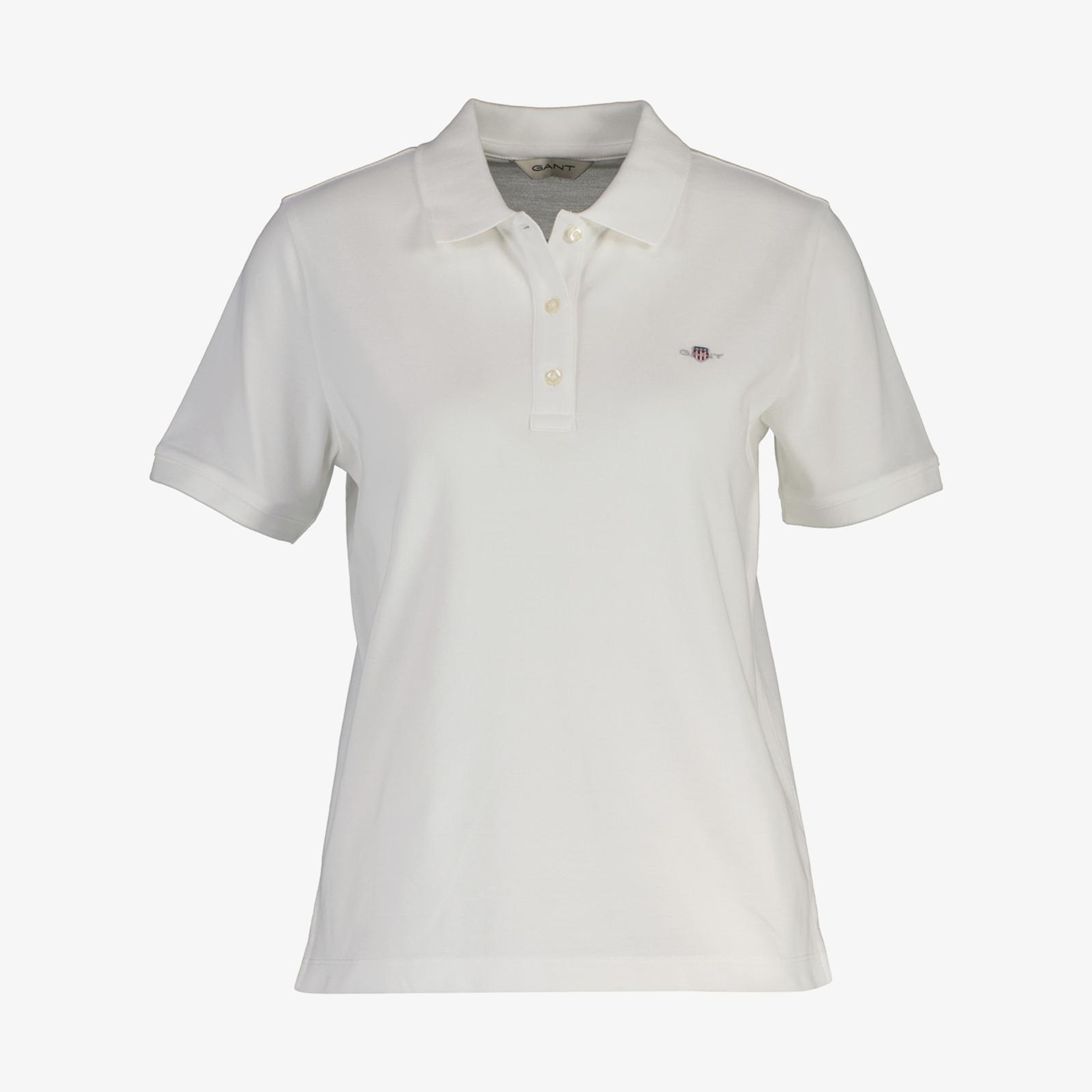 GANT Kadın Beyaz Regular Fit Logolu Polo Yaka T-Shirt