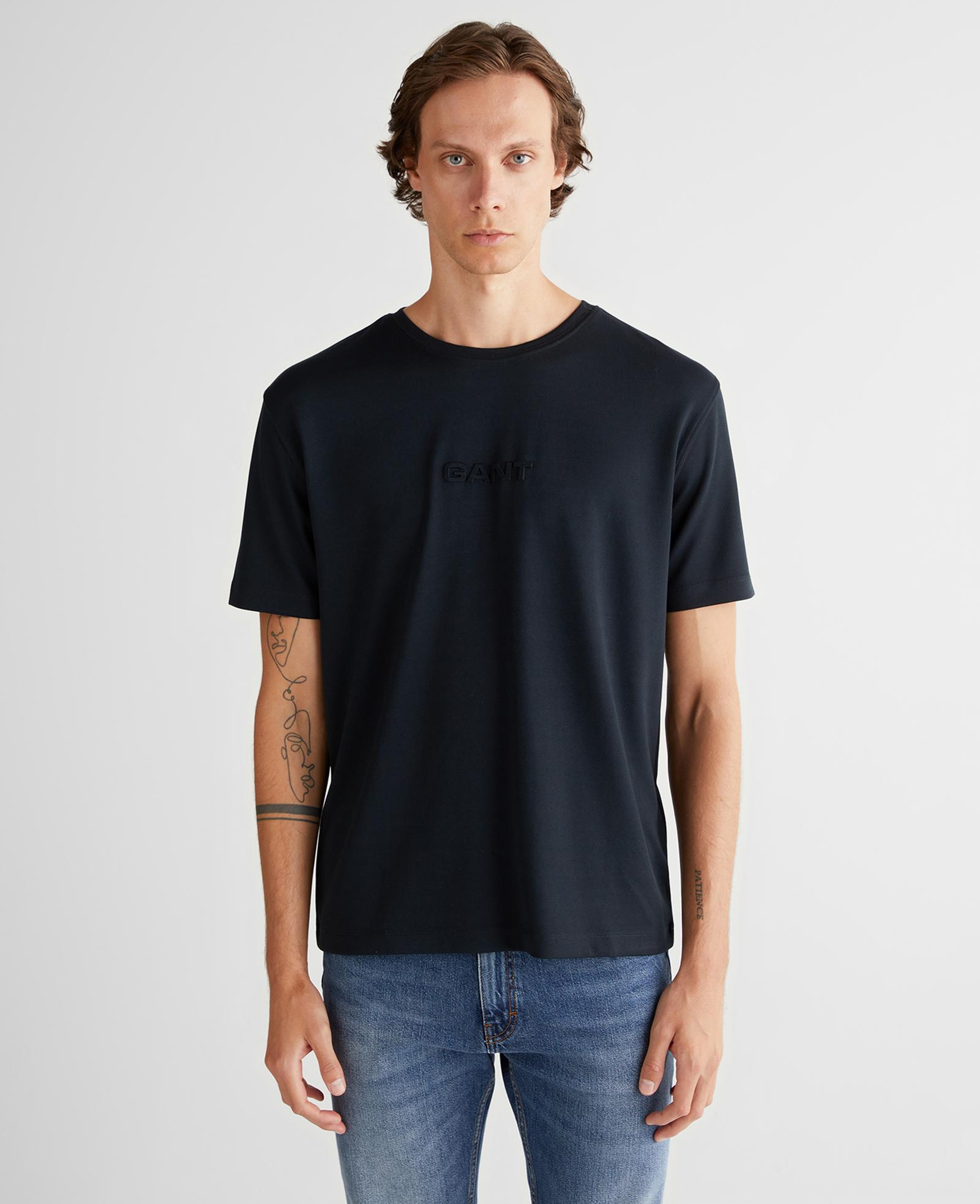 GANT Erkek Siyah Bisiklet Yaka T-Shirt