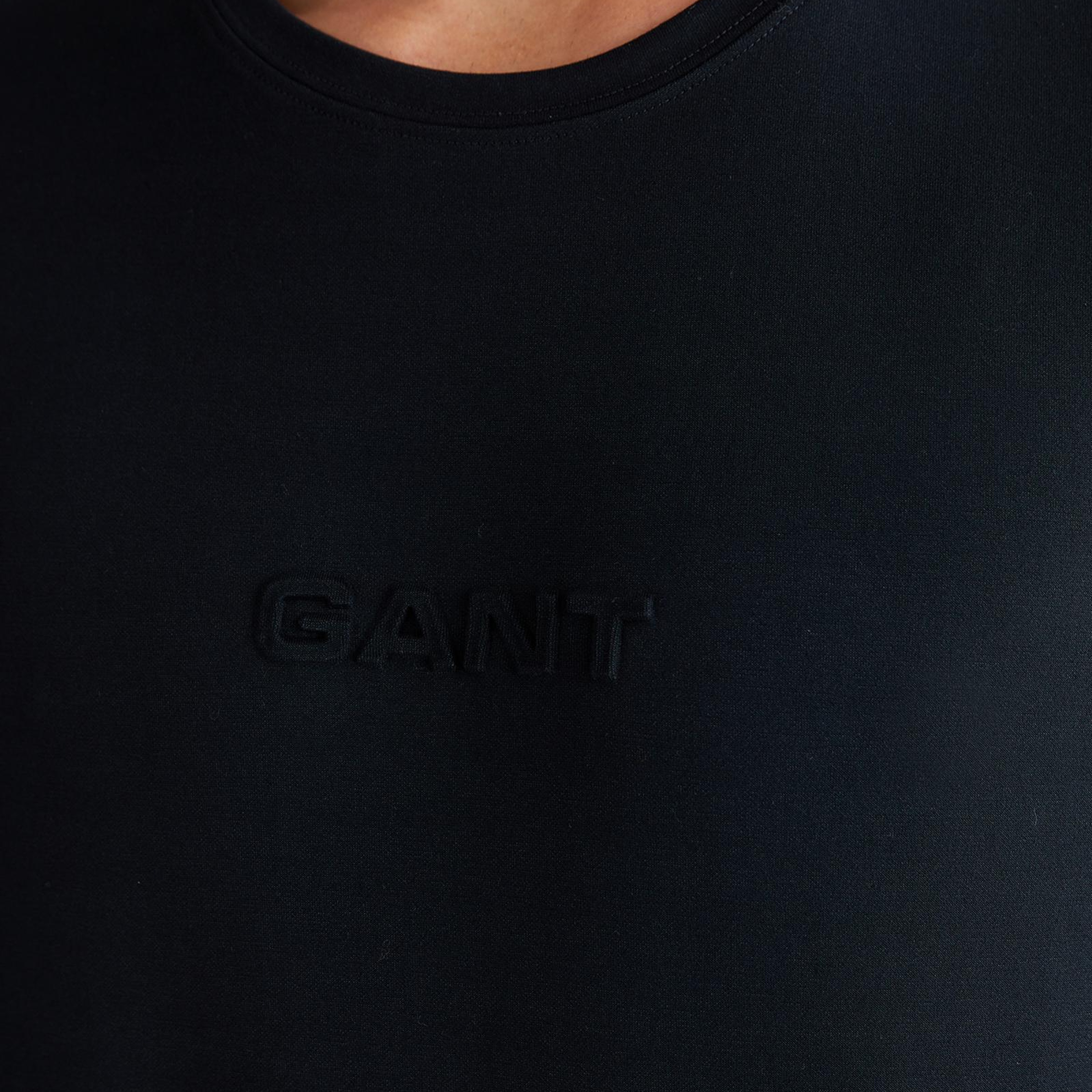 GANT Erkek Siyah Bisiklet Yaka T-Shirt