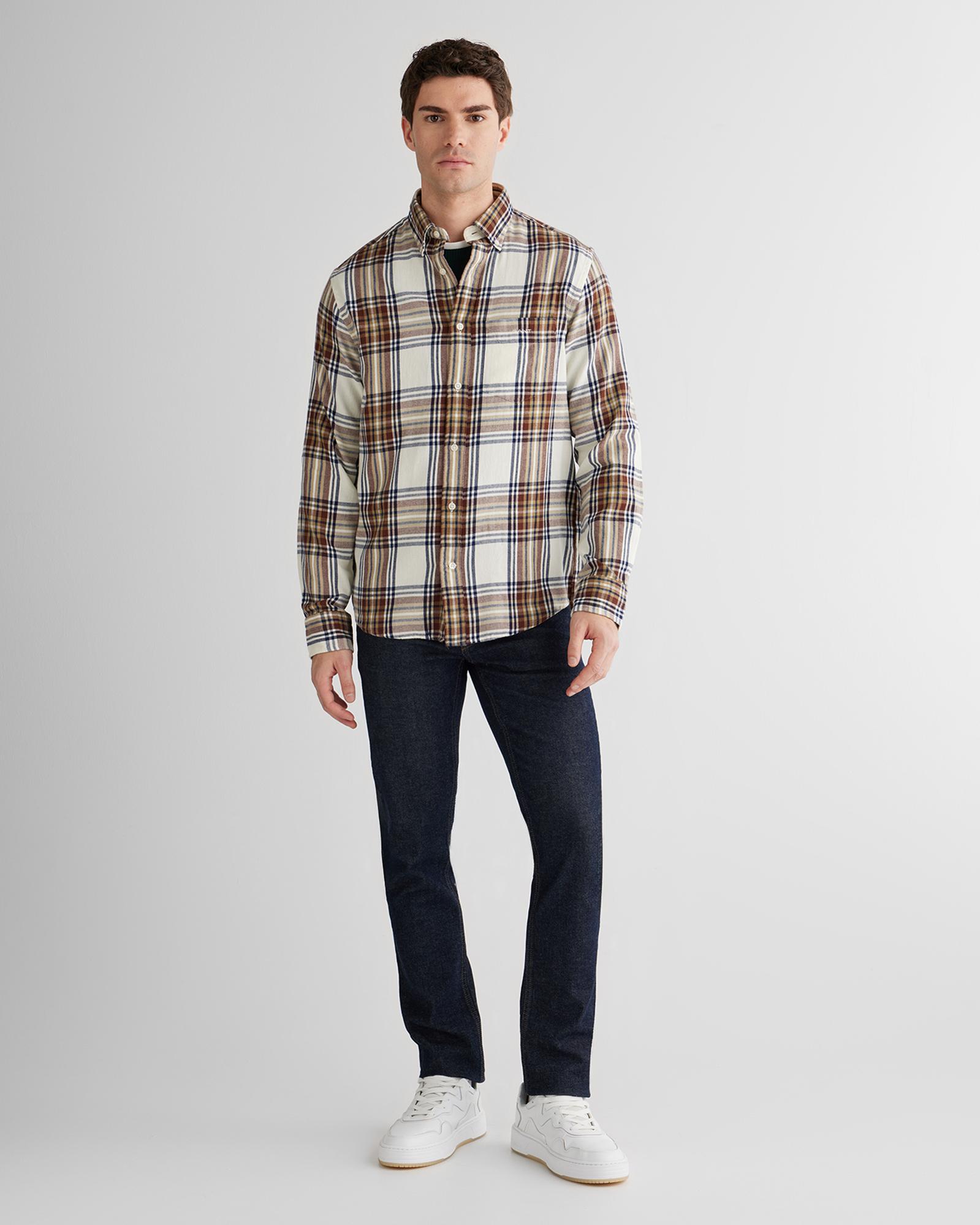 GANT Erkek Krem Regular Fit Düğmeli Gömlek