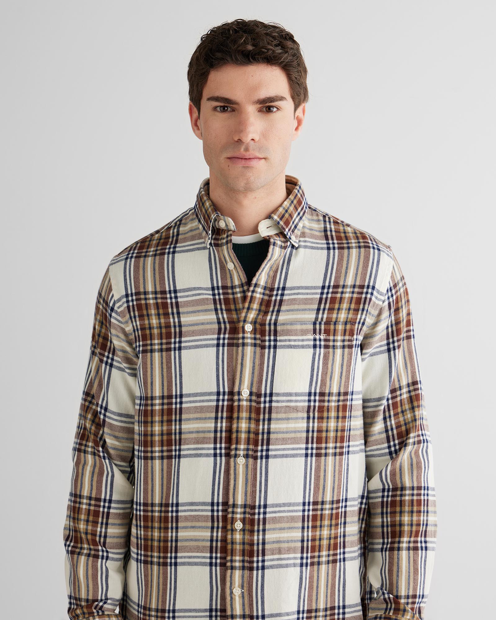 GANT Erkek Krem Regular Fit Düğmeli Gömlek