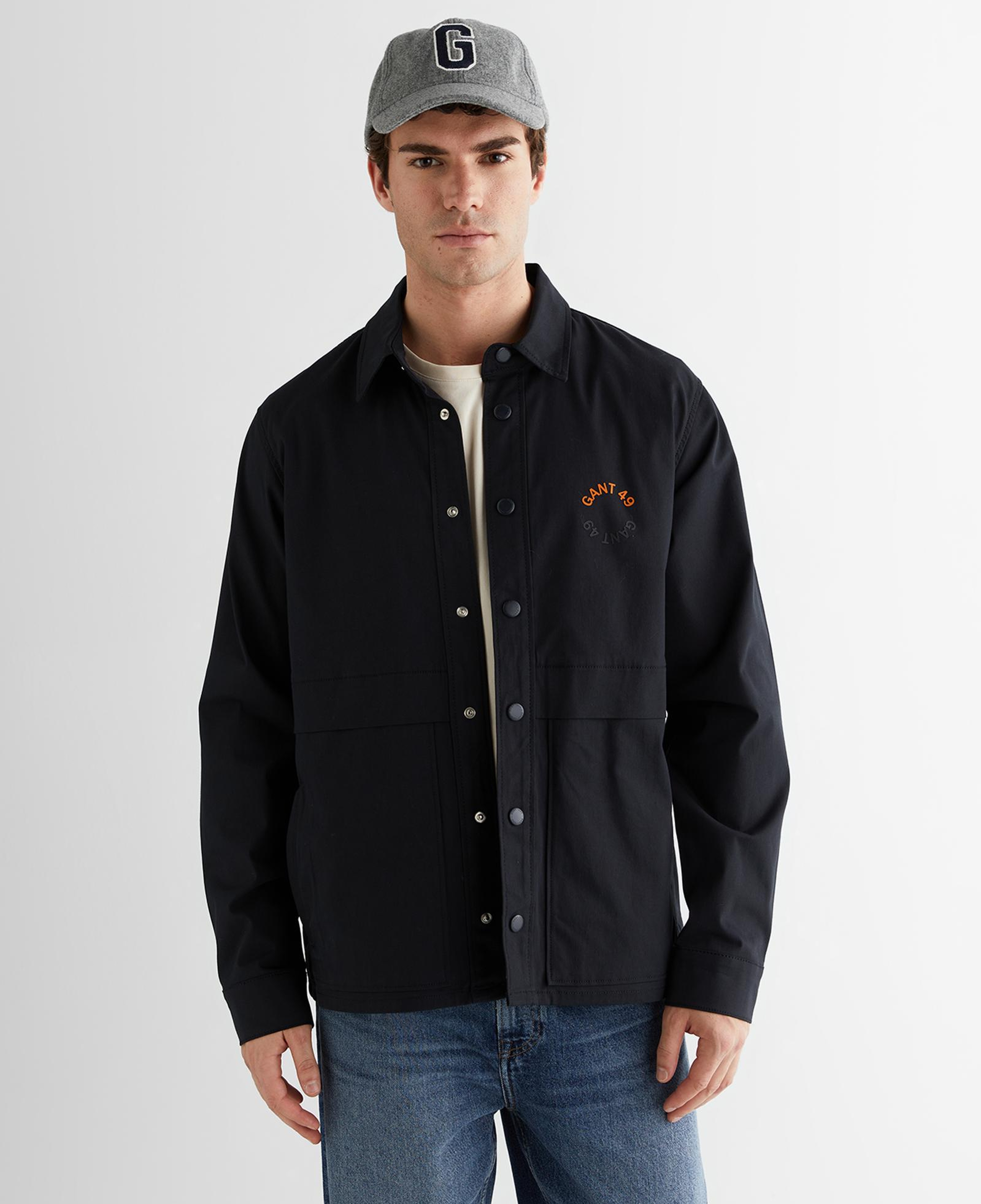 GANT Erkek Siyah Relaxed Fit Gömlek Yaka Logolu Ceket