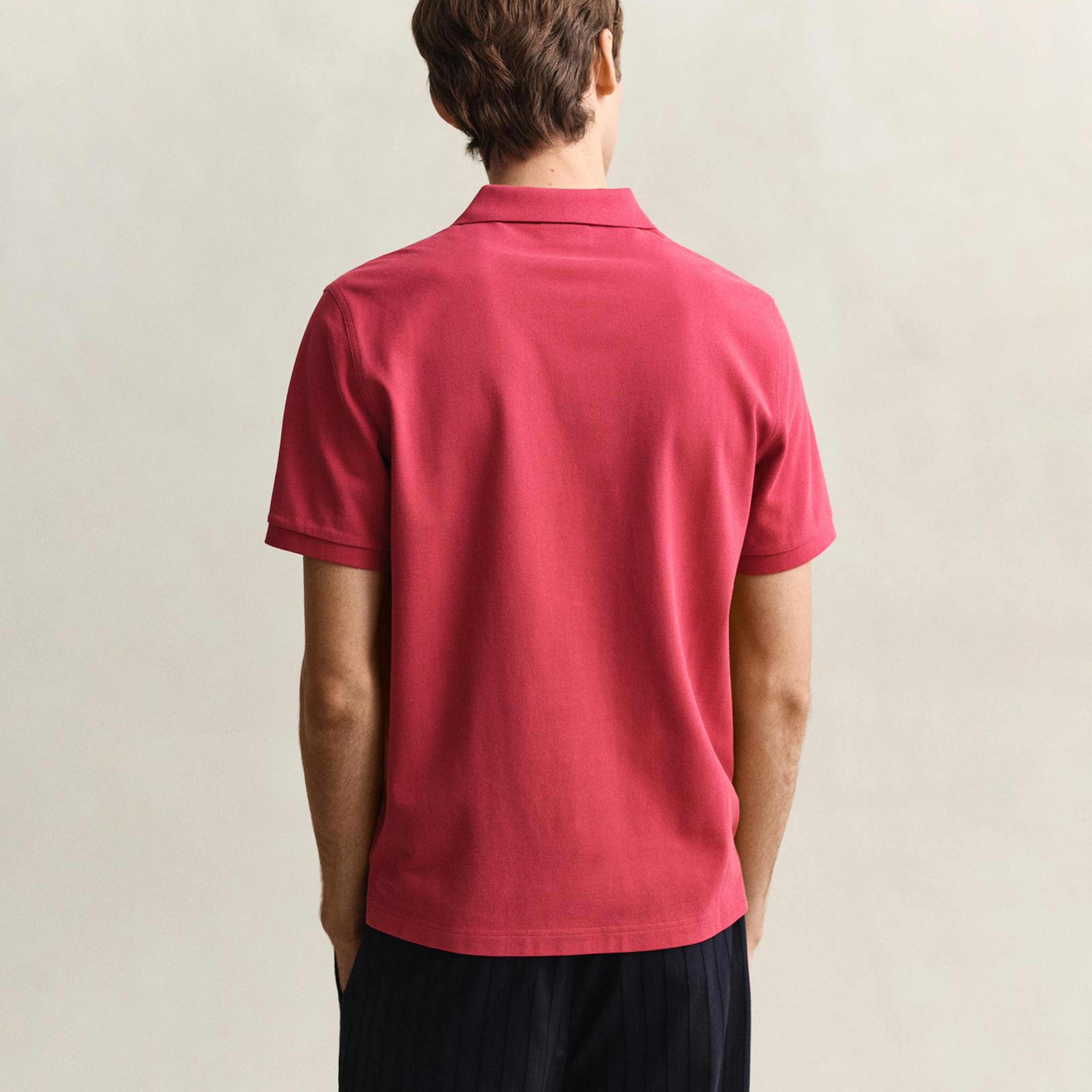 GANT Erkek Kırmızı Regular Fit Logolu Polo Yaka T-Shirt