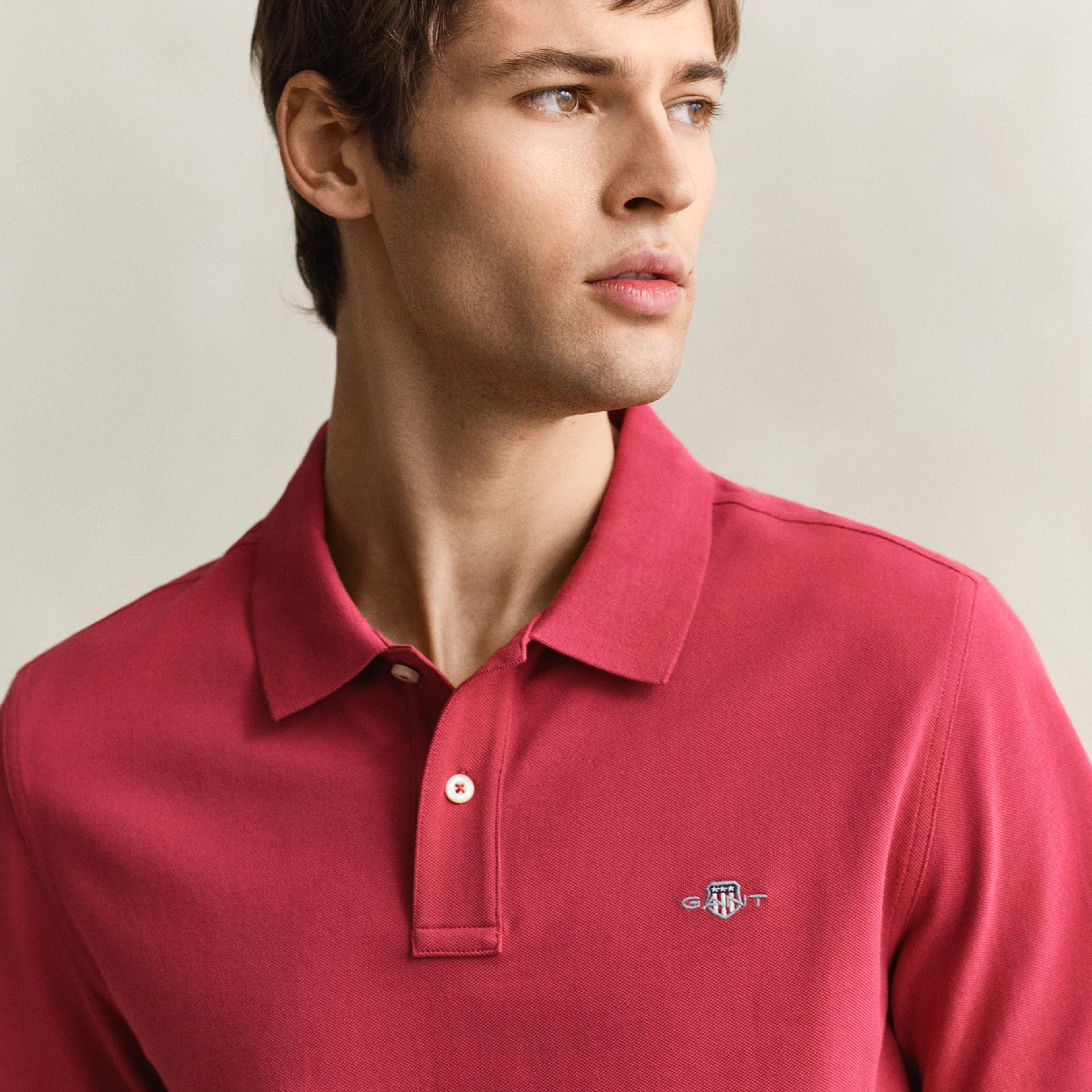 GANT Erkek Kırmızı Regular Fit Logolu Polo Yaka T-Shirt