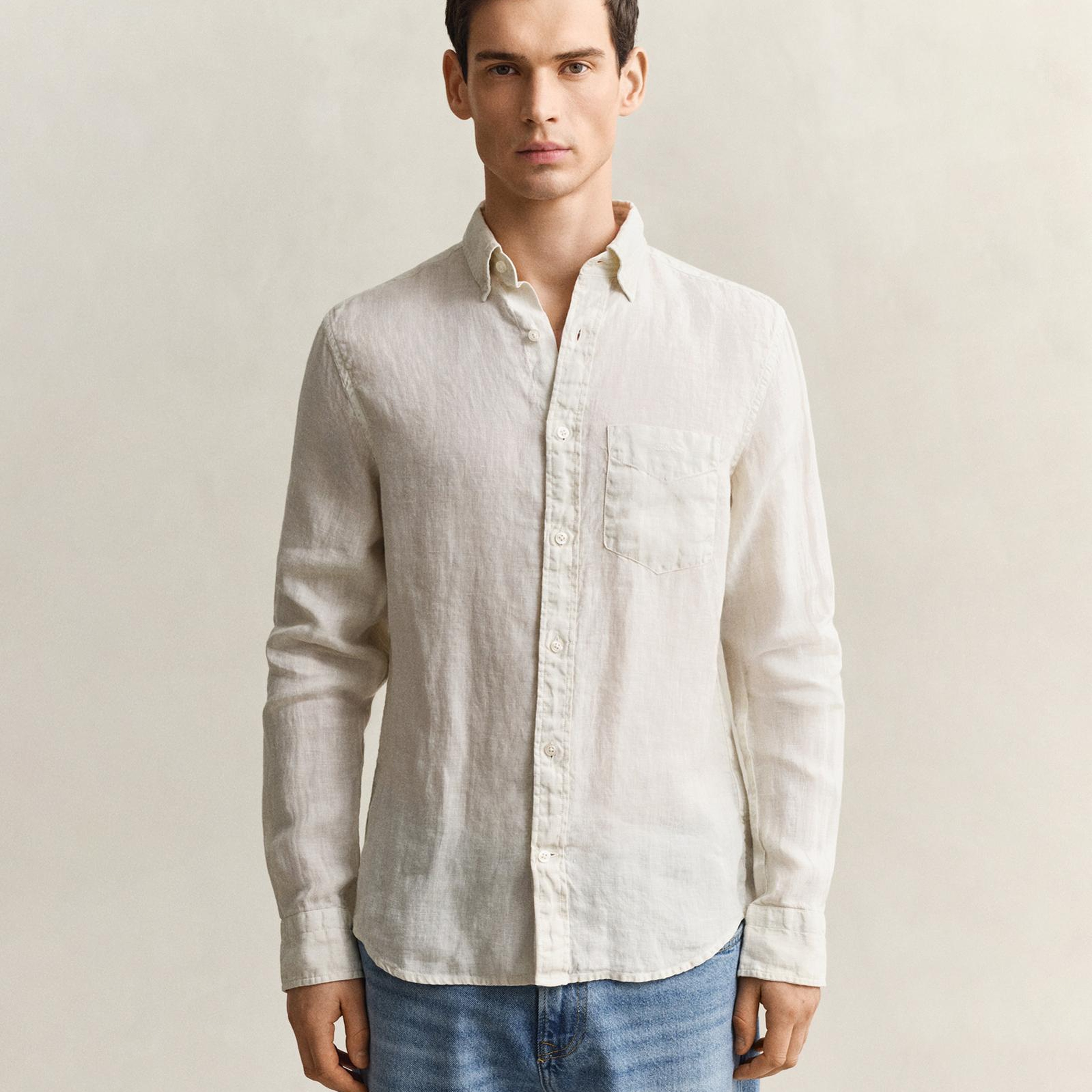 GANT Erkek Bej Regular Fit Gömlek