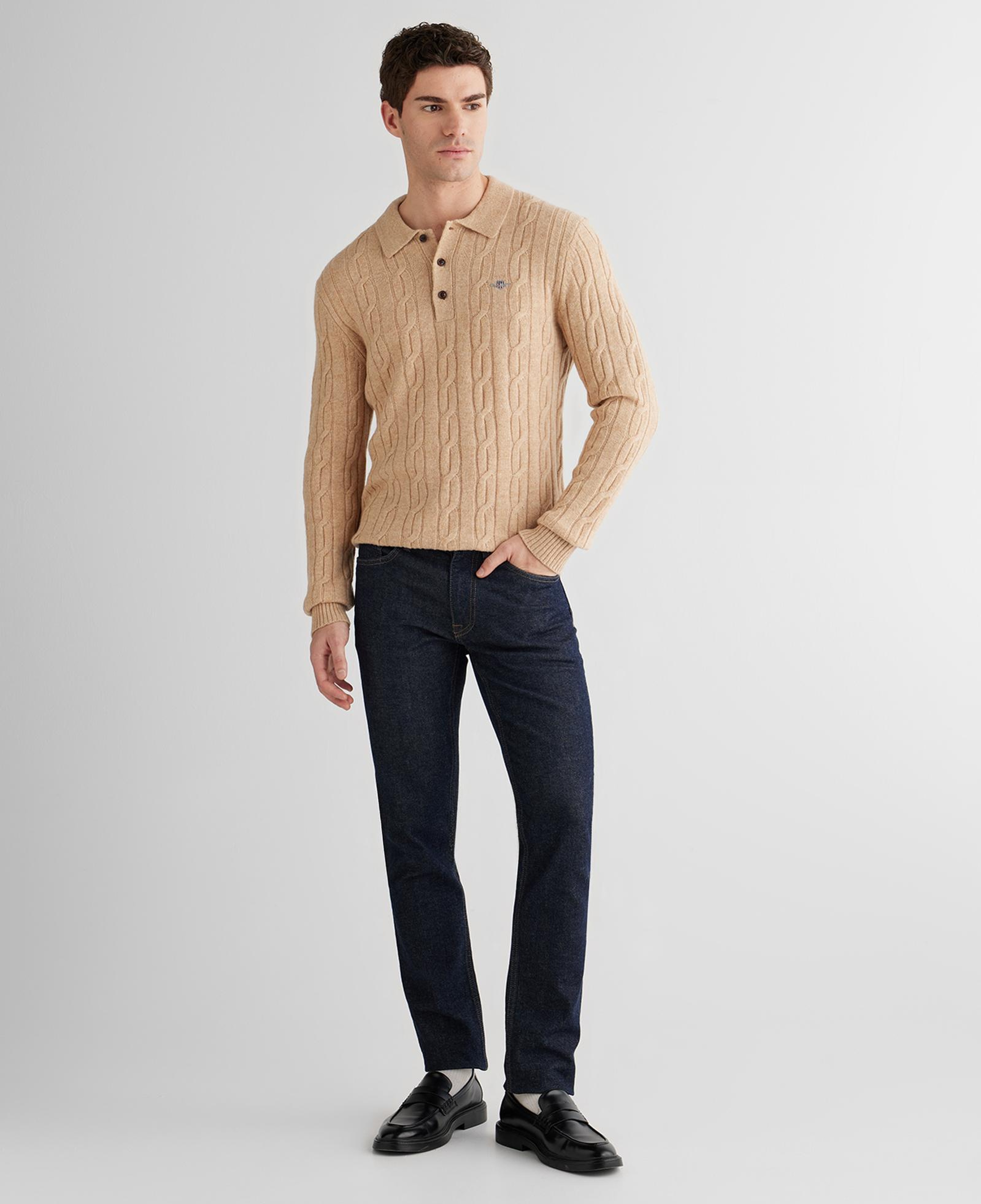 GANT Erkek Bej Regular Fit Polo Yaka Triko