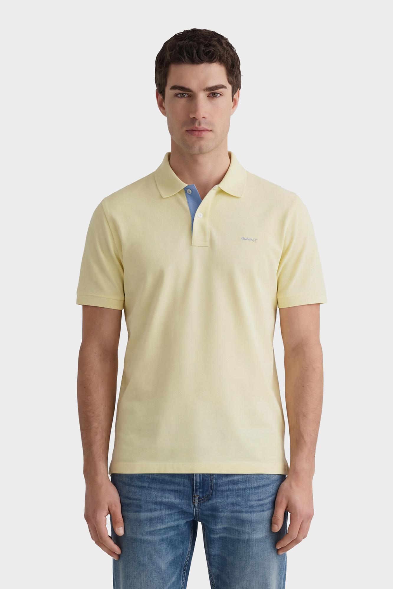 GANT Erkek Sarı Regular Fit Polo Yaka T-Shirt