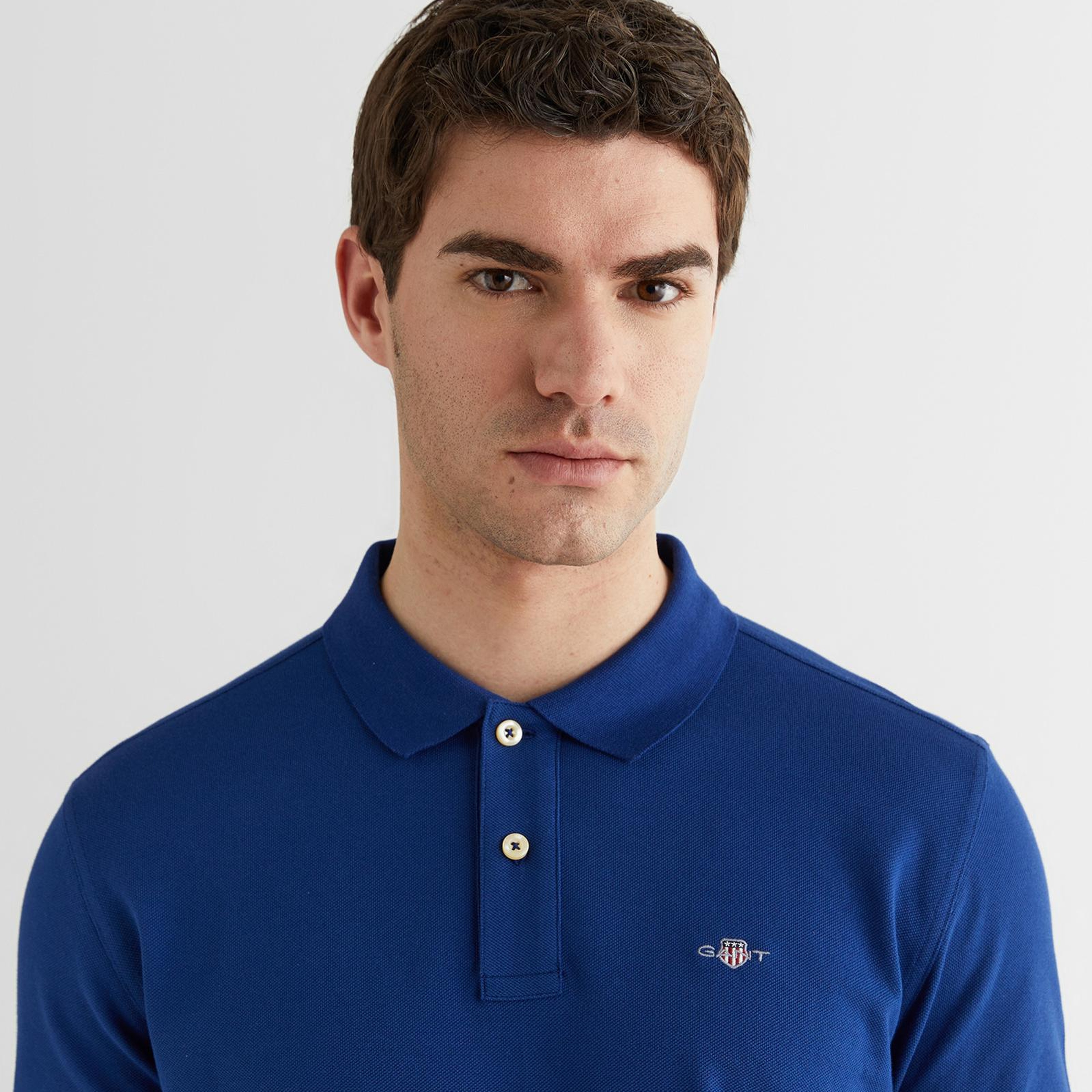 GANT Erkek Mavi Regular Fit Logolu Polo Yaka T-Shirt