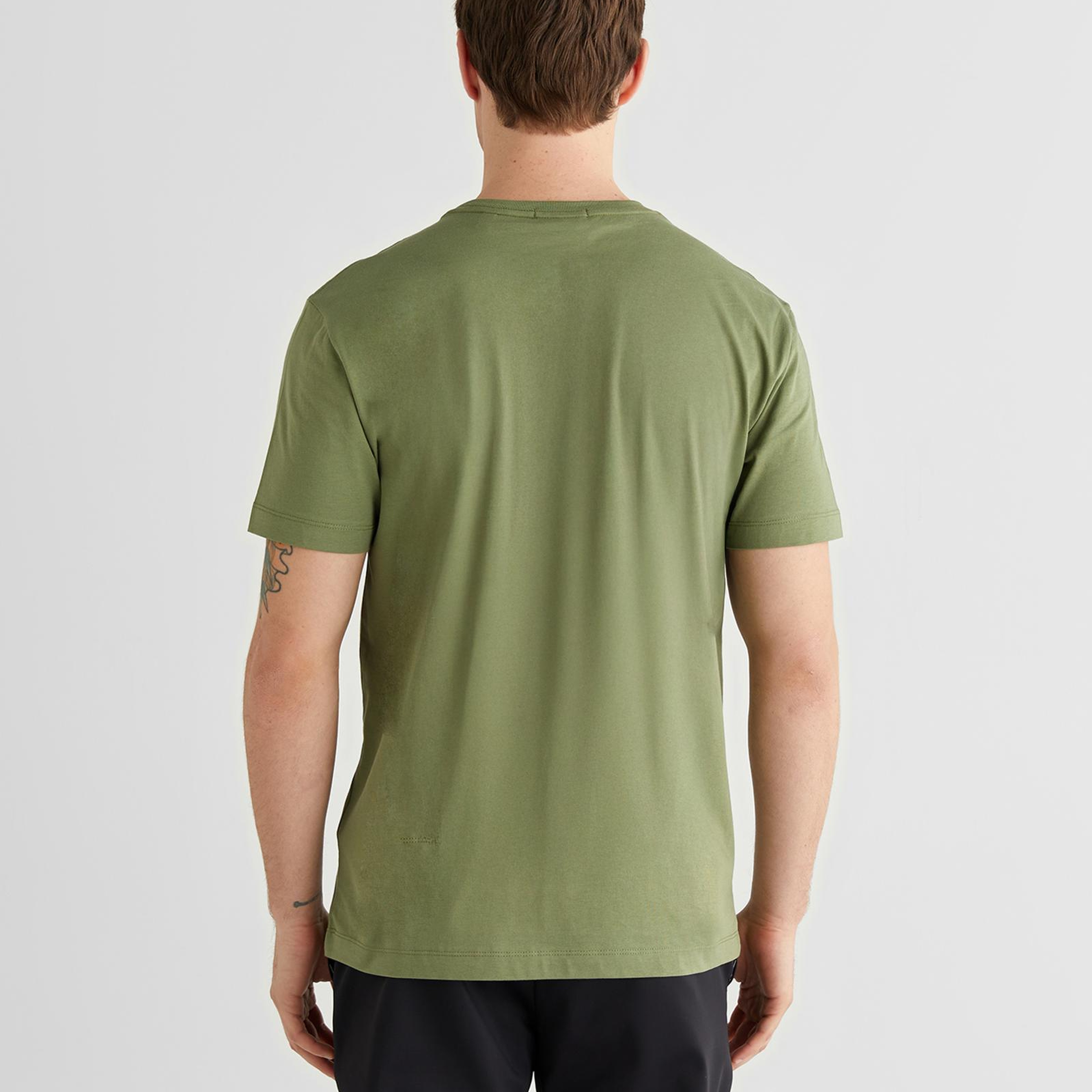 GANT Erkek Yeşil Bisiklet Yaka Regular Fit Logolu T-Shirt