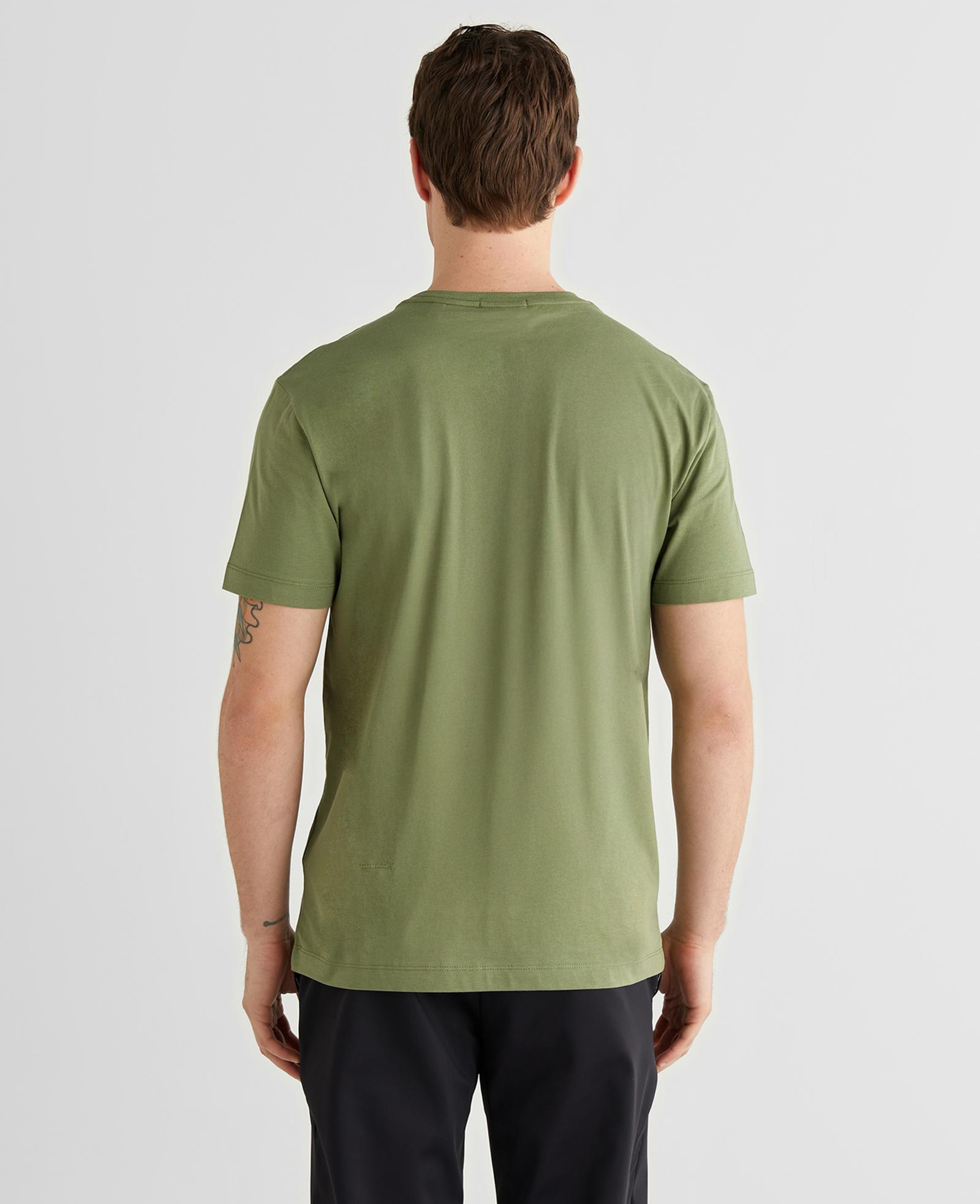 GANT Erkek Yeşil Bisiklet Yaka Regular Fit Logolu T-Shirt