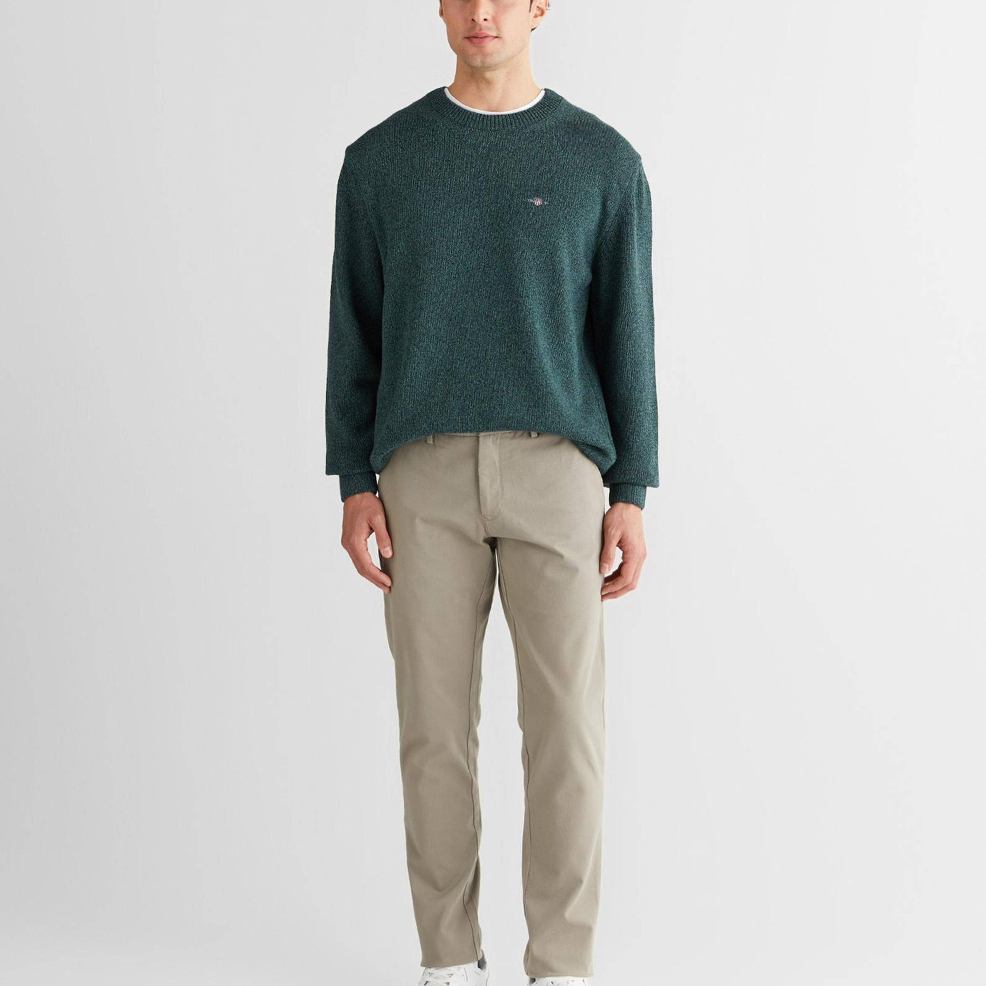 GANT Erkek Yeşil Relaxed Fit Bisiklet Yaka Triko