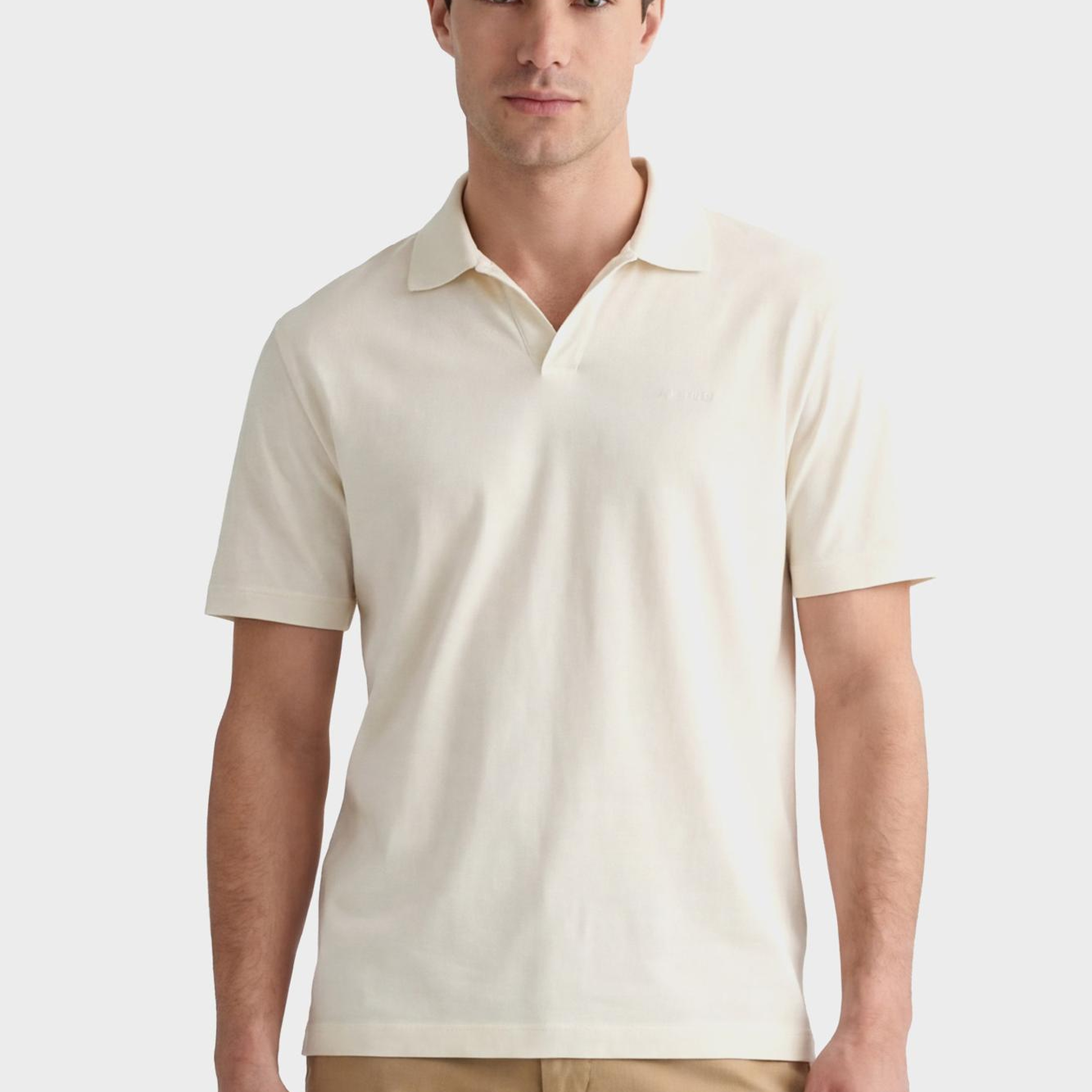 GANT Erkek Krem Regular Fit Polo Yaka T-Shirt
