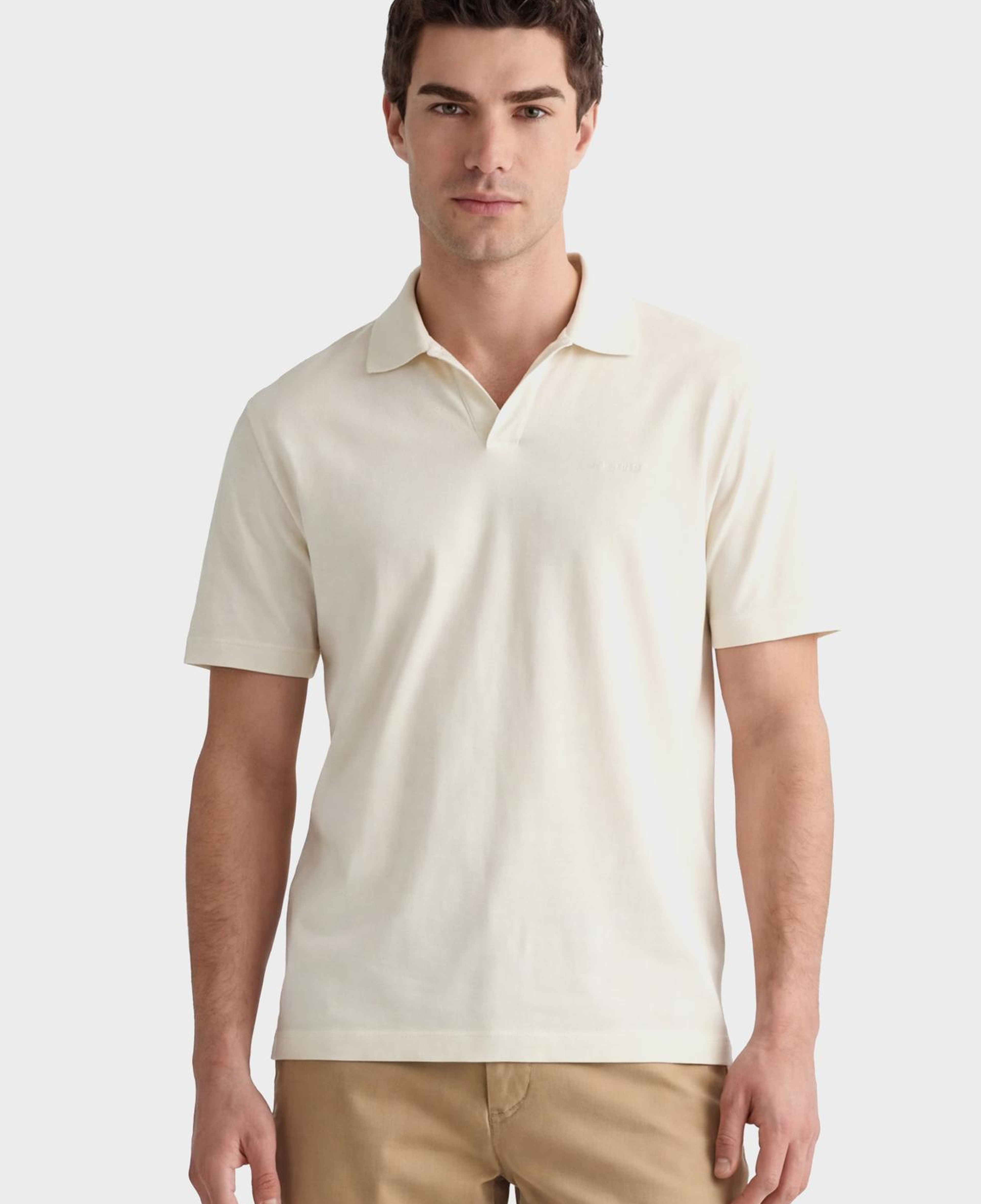 GANT Erkek Krem Regular Fit Polo Yaka T-Shirt