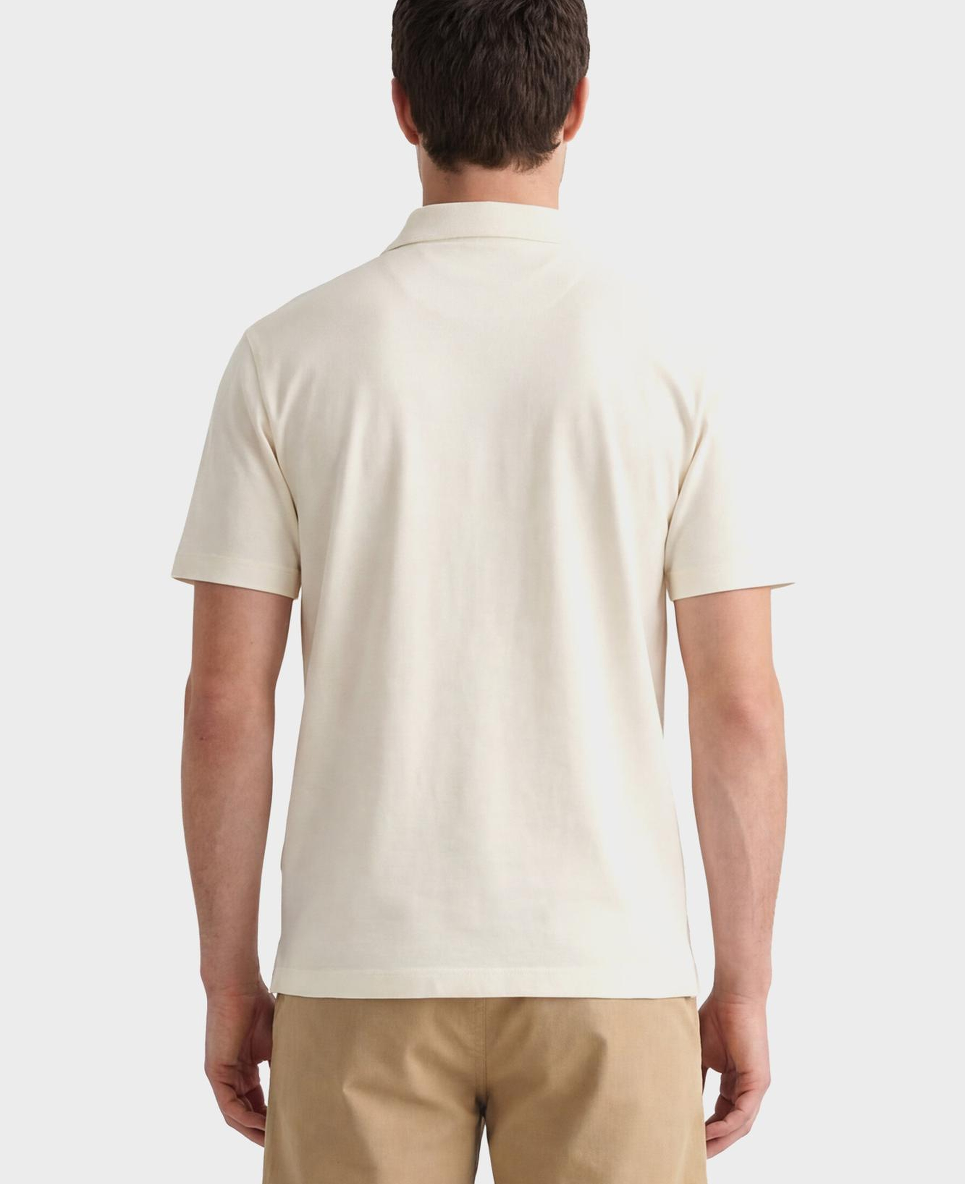 GANT Erkek Krem Regular Fit Polo Yaka T-Shirt