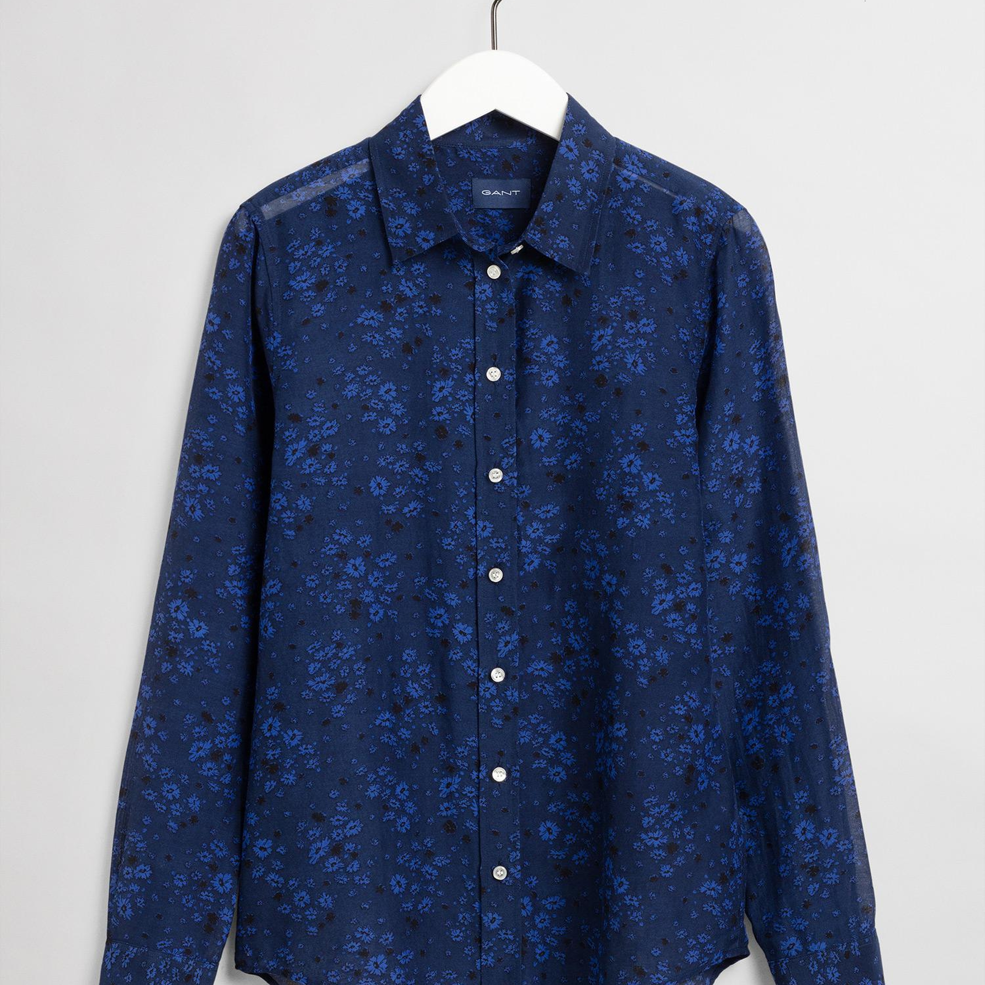 GANT Kadın Lacivert Desenli Regular Fit Gömlek