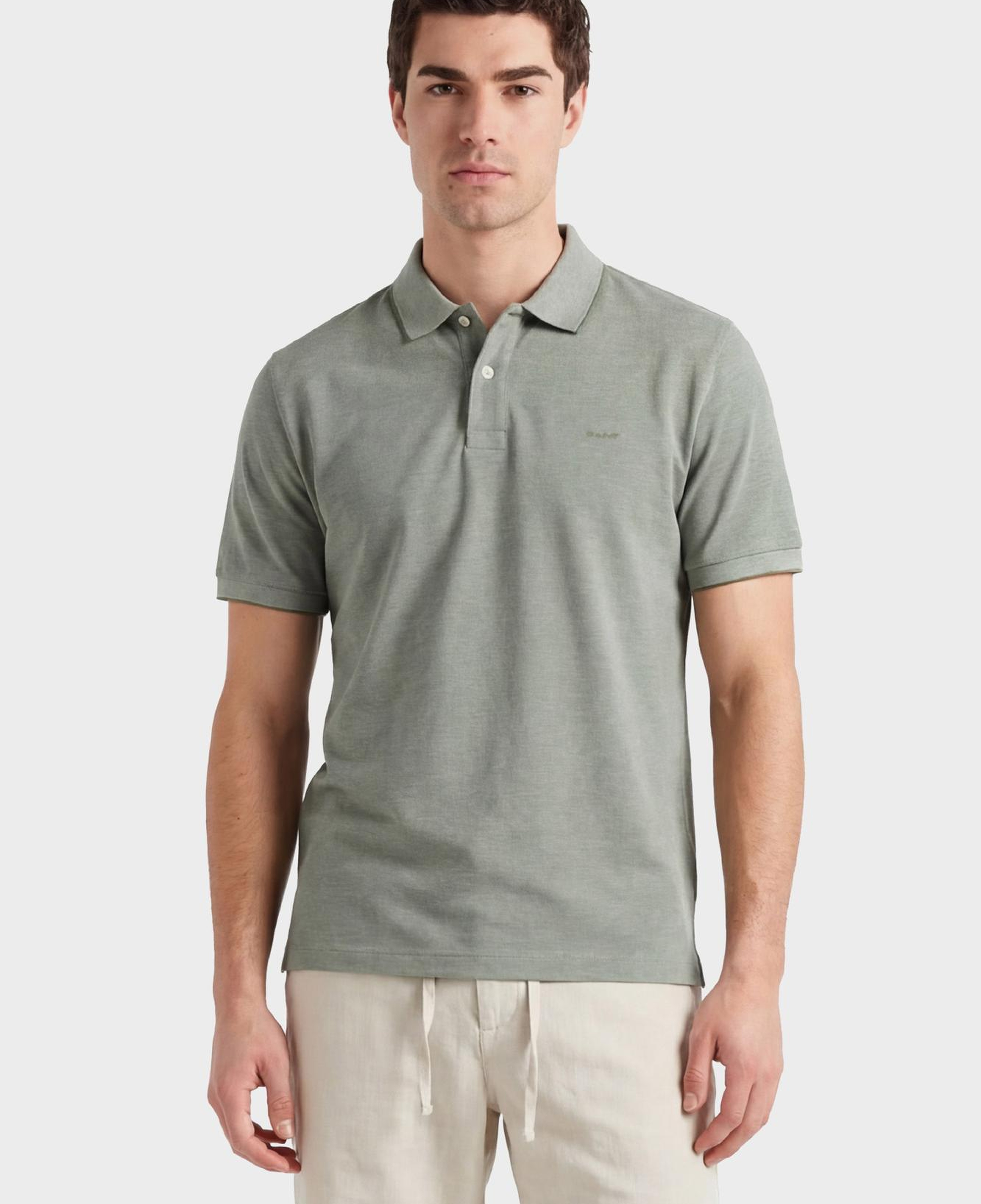 GANT Erkek Yeşil Regular Fit Polo Yaka T-Shirt