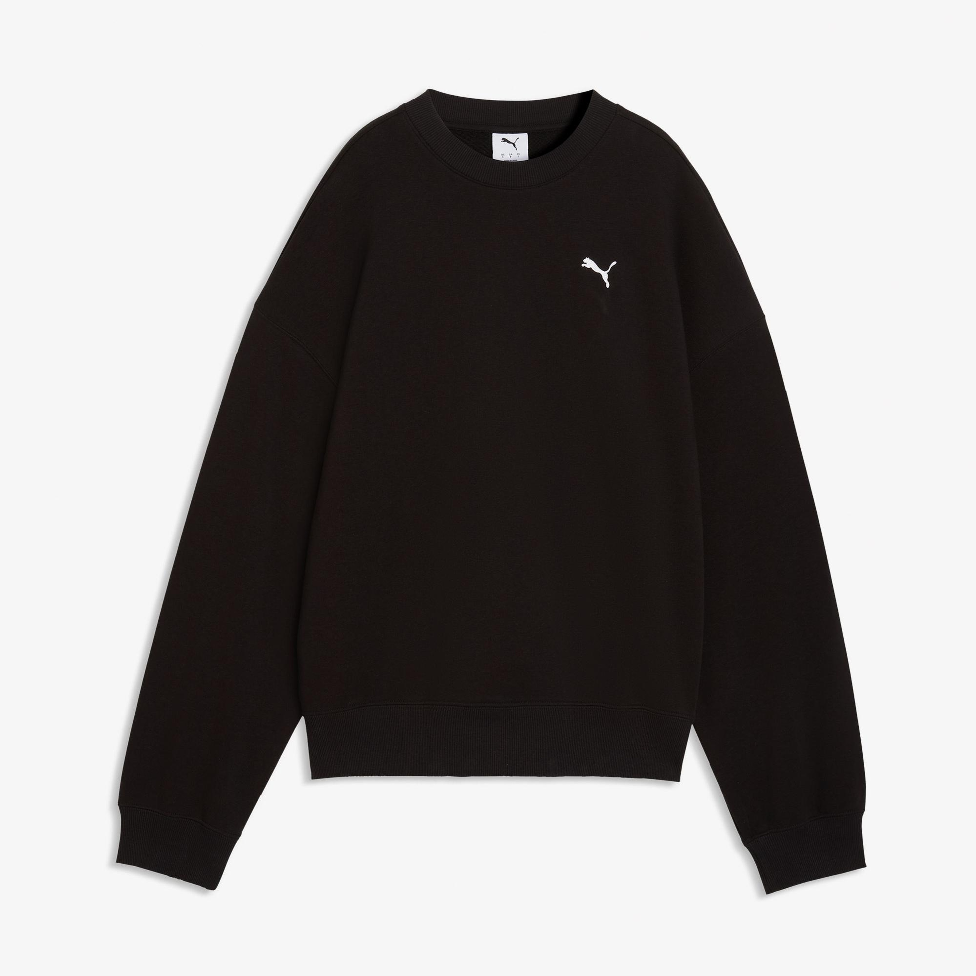 Puma Wardrobe Essentials Crew Kadın Siyah Sweatshirt