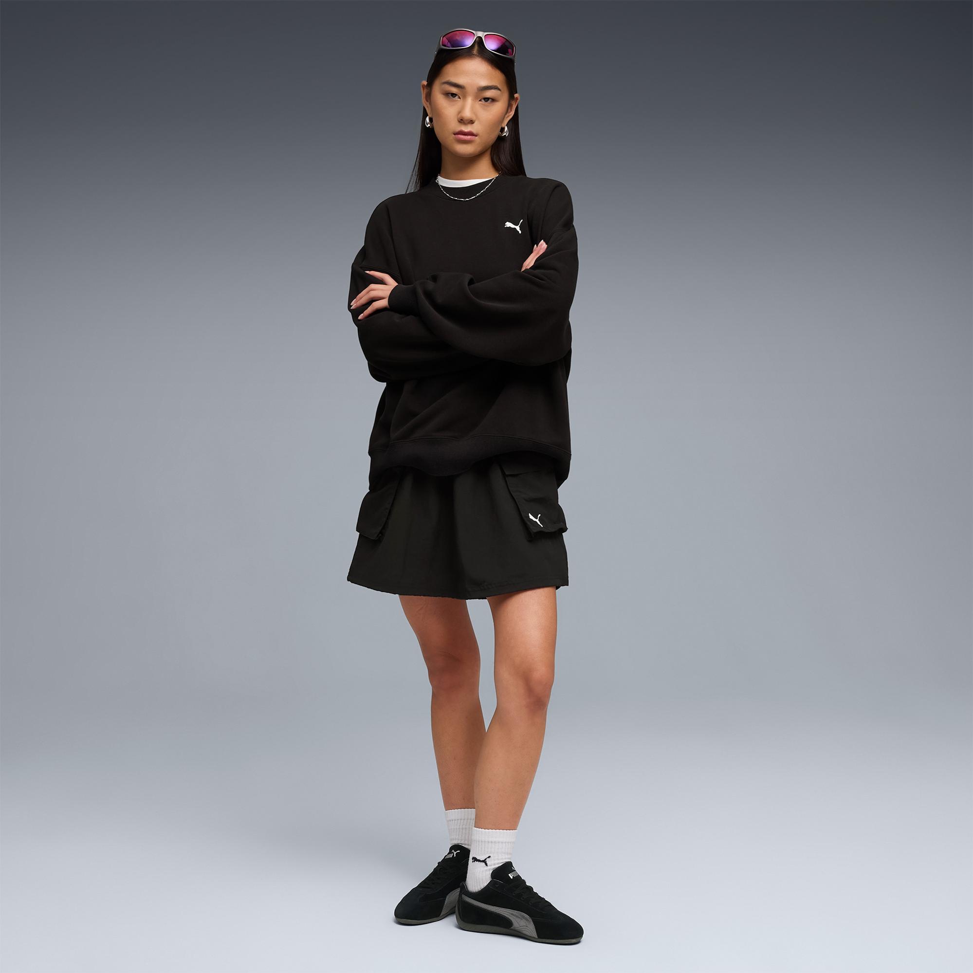 Puma Wardrobe Essentials Crew Kadın Siyah Sweatshirt