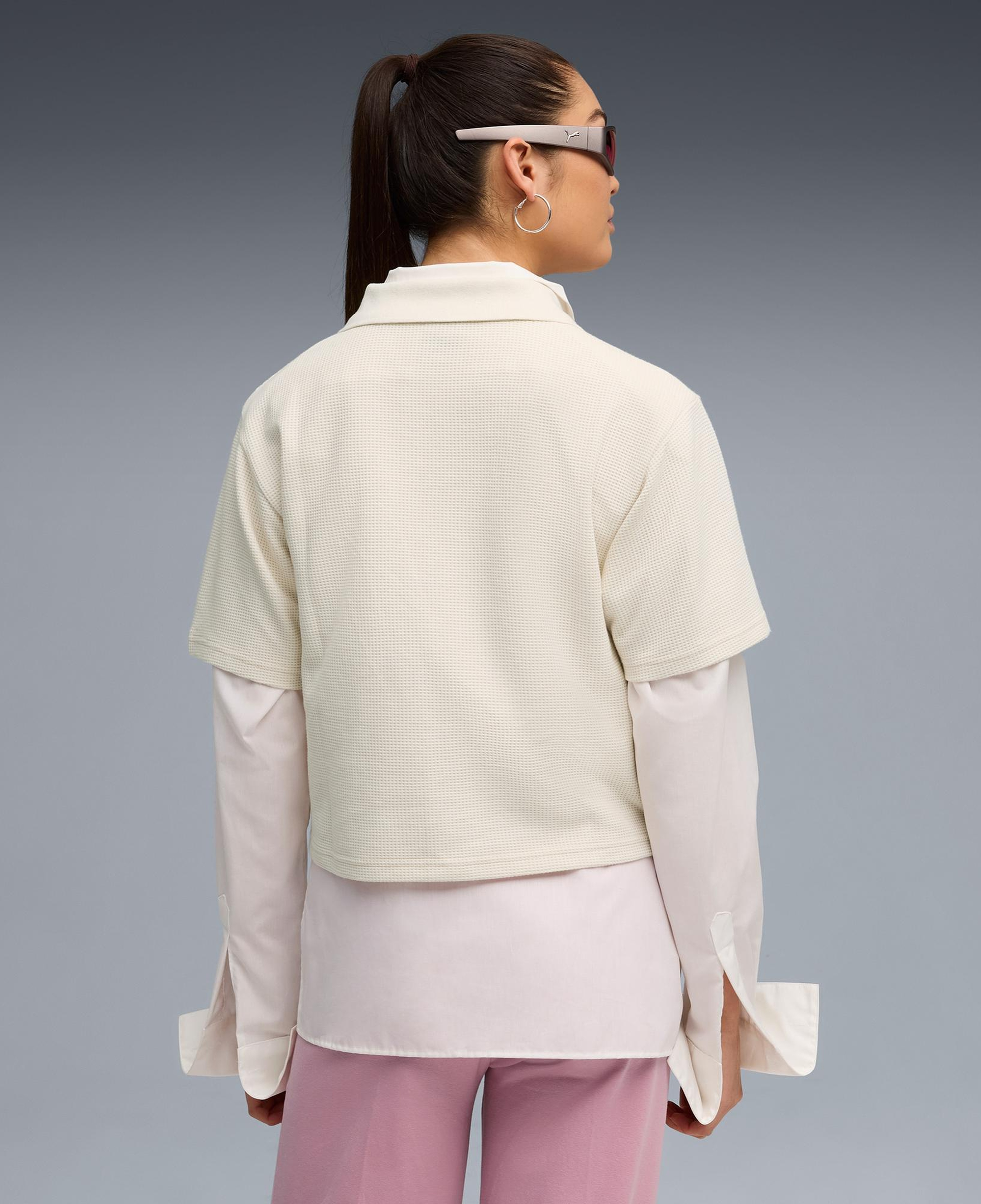 Puma Class Relaxed Polo Kadın Krem T-Shirt