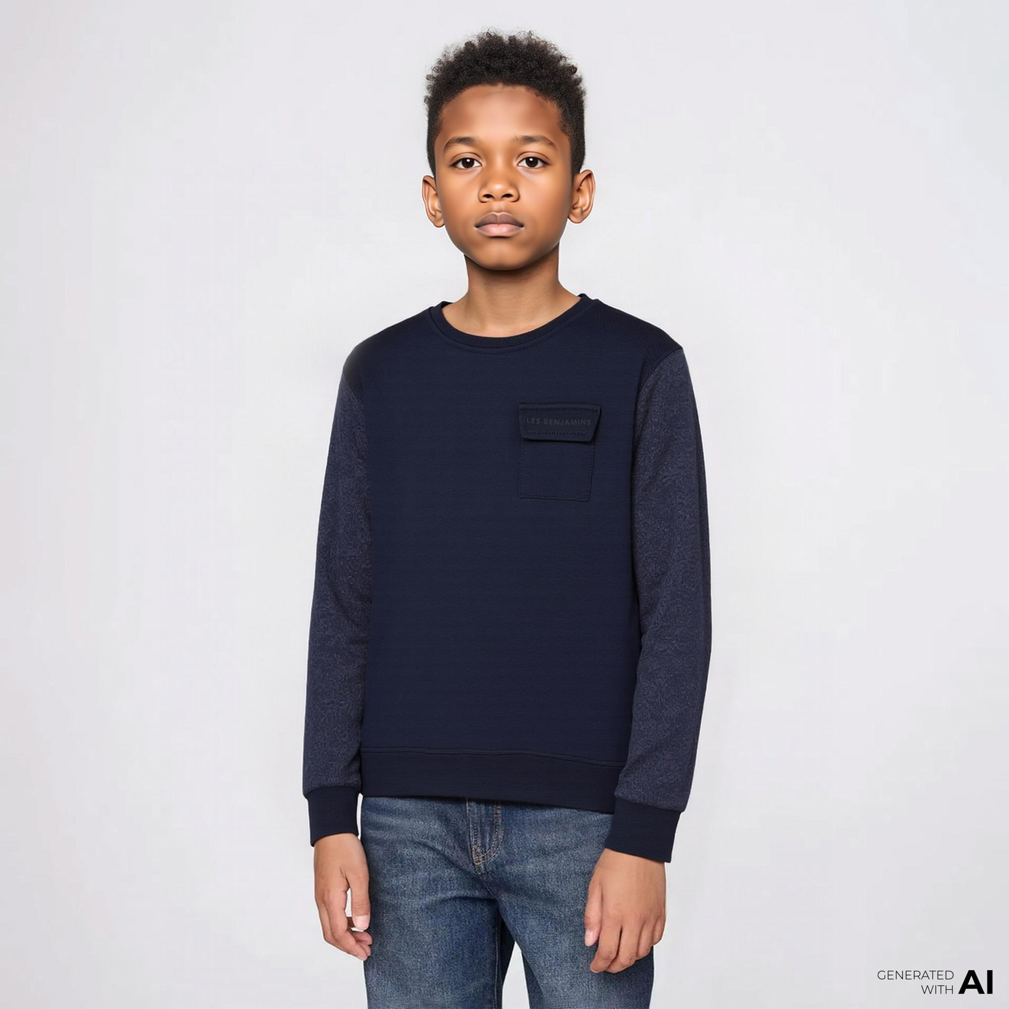 Les Benjamins 402 Çocuk Lacivert Sweatshirt