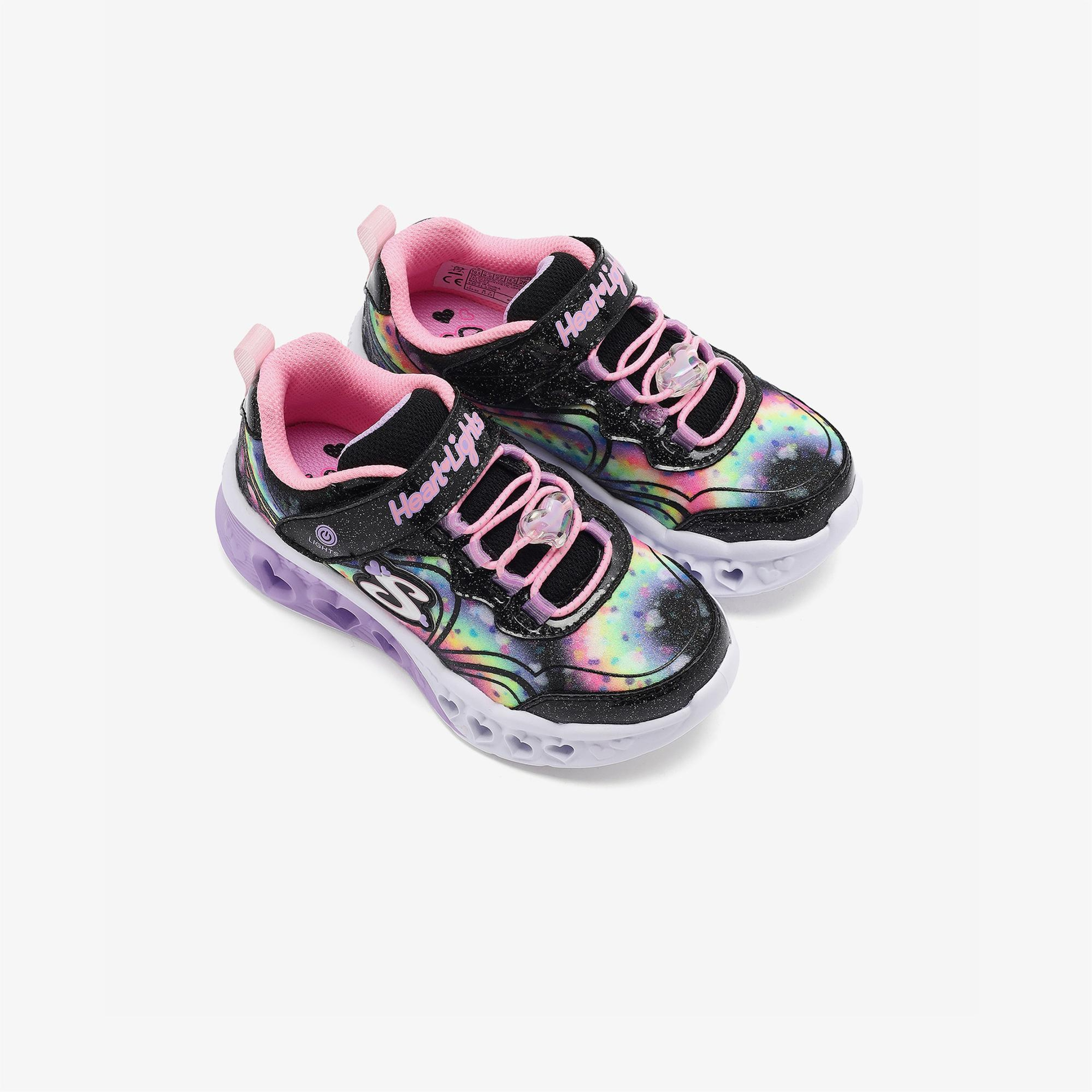 Skechers Flutter Heart Lights Groovy Swirl Kız Çocuk Siyah Işıklı Spor Ayakkabı