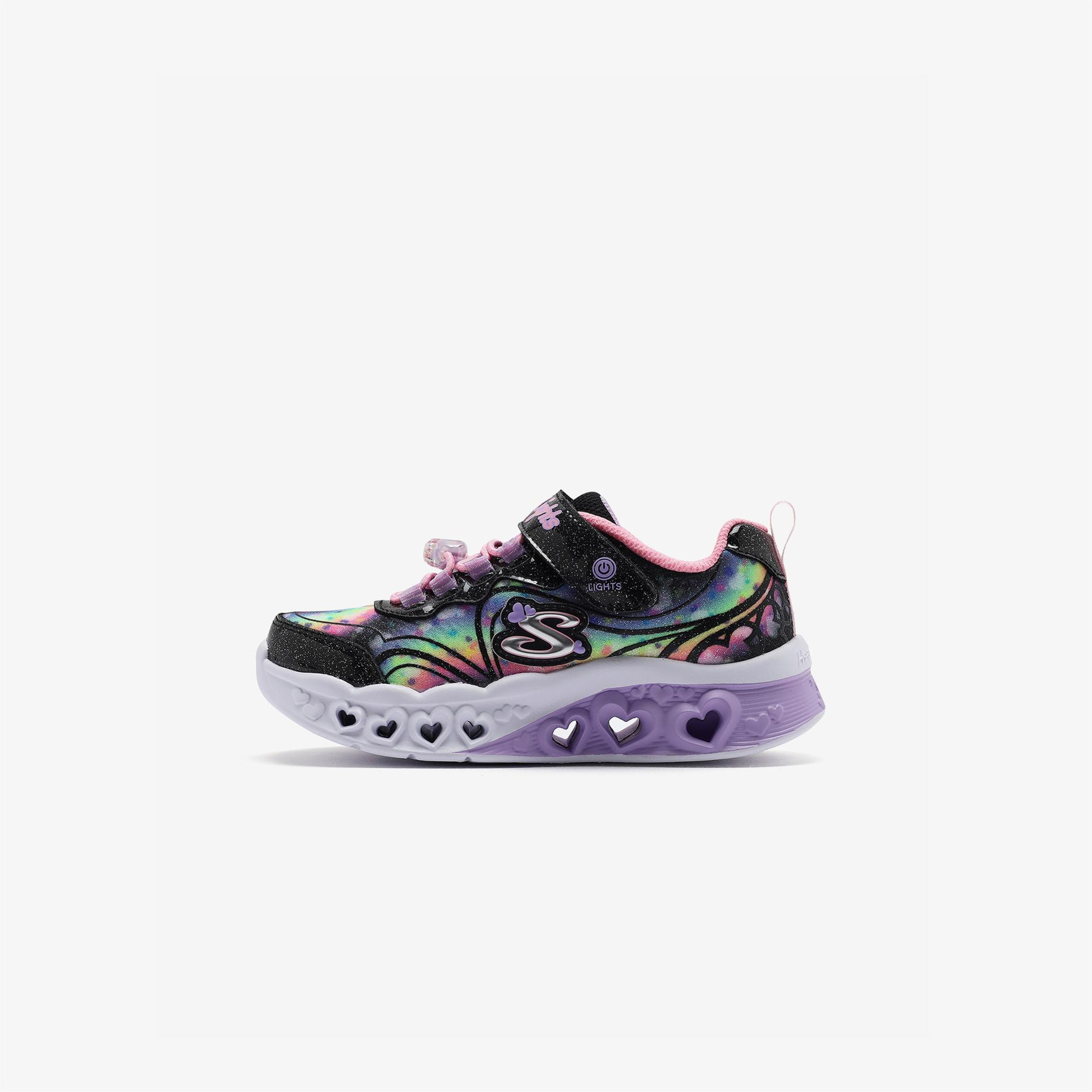 Skechers Flutter Heart Lights Groovy Swirl Kız Çocuk Siyah Işıklı Spor Ayakkabı