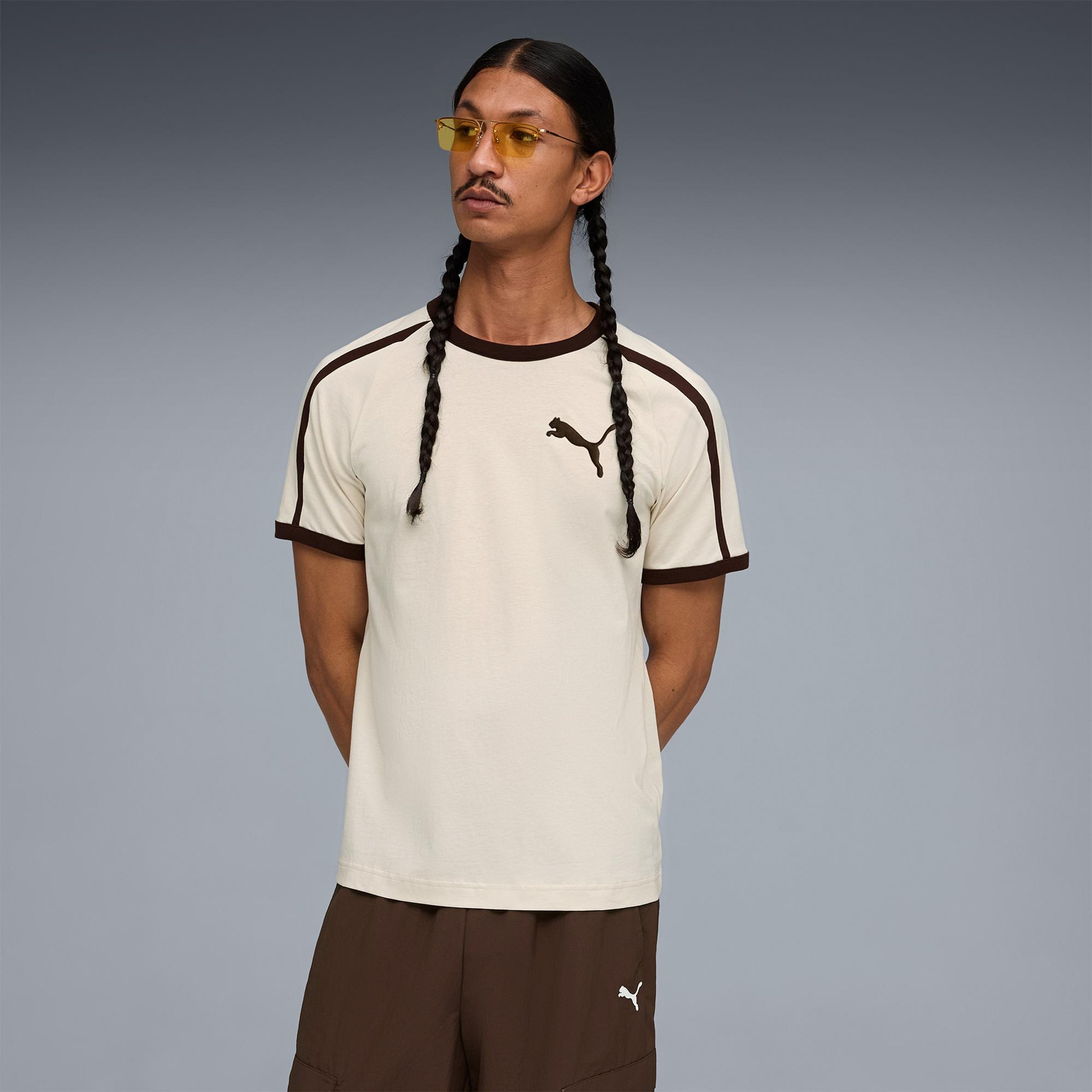 Puma T7 Ringer  Erkek Beyaz T-Shirt