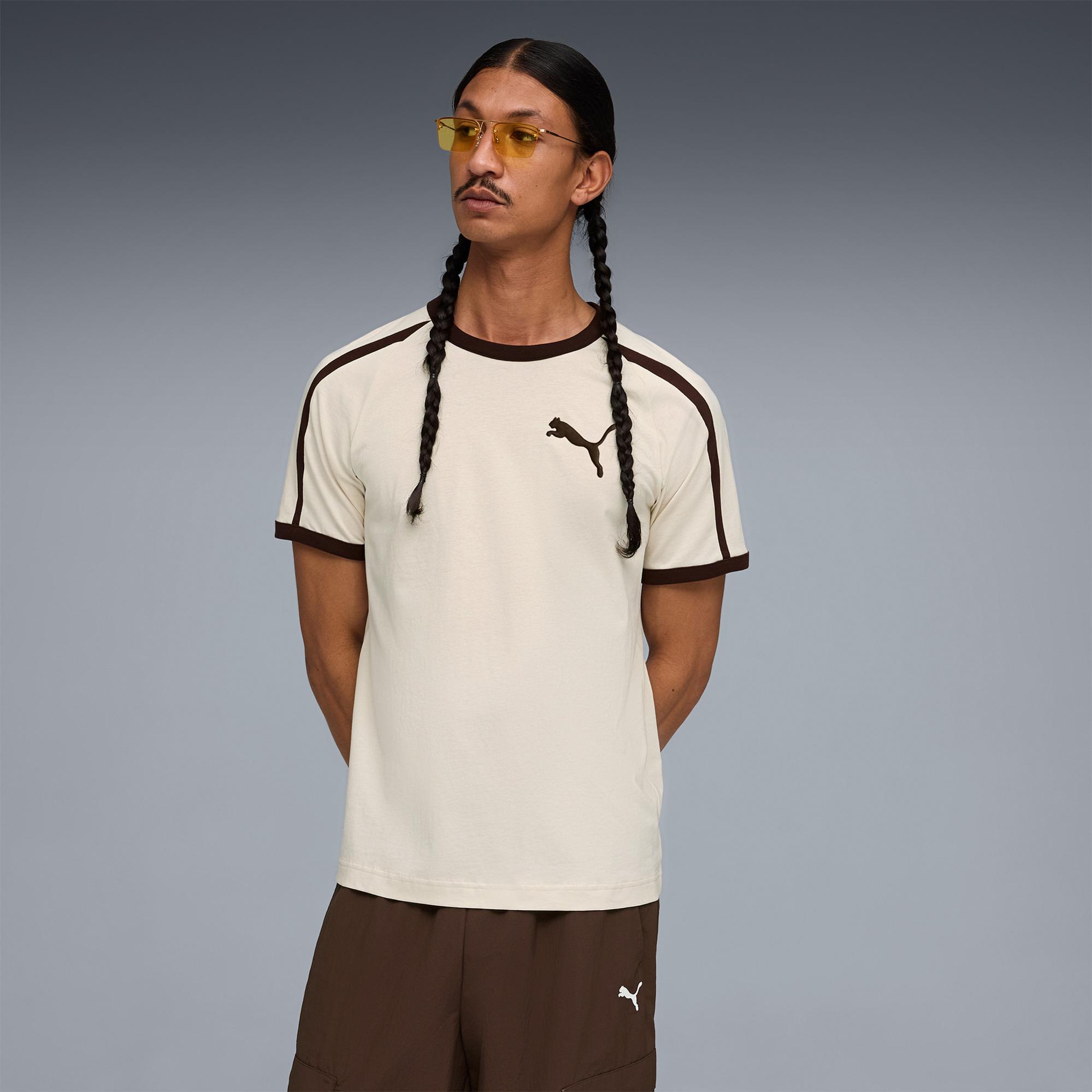 Puma T7 Ringer  Erkek Beyaz T-Shirt