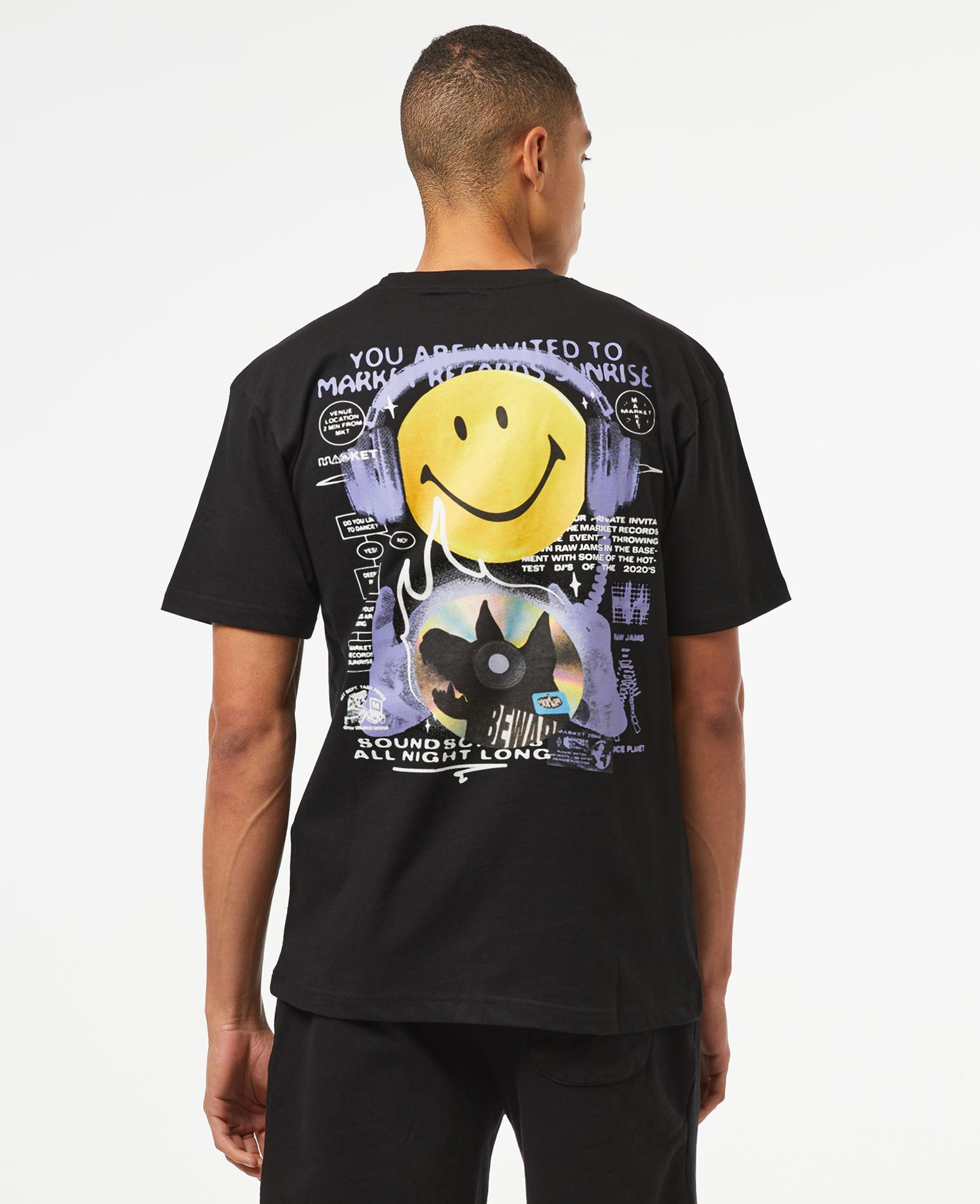 Market Smiley Afterhours Erkek Siyah T-Shirt