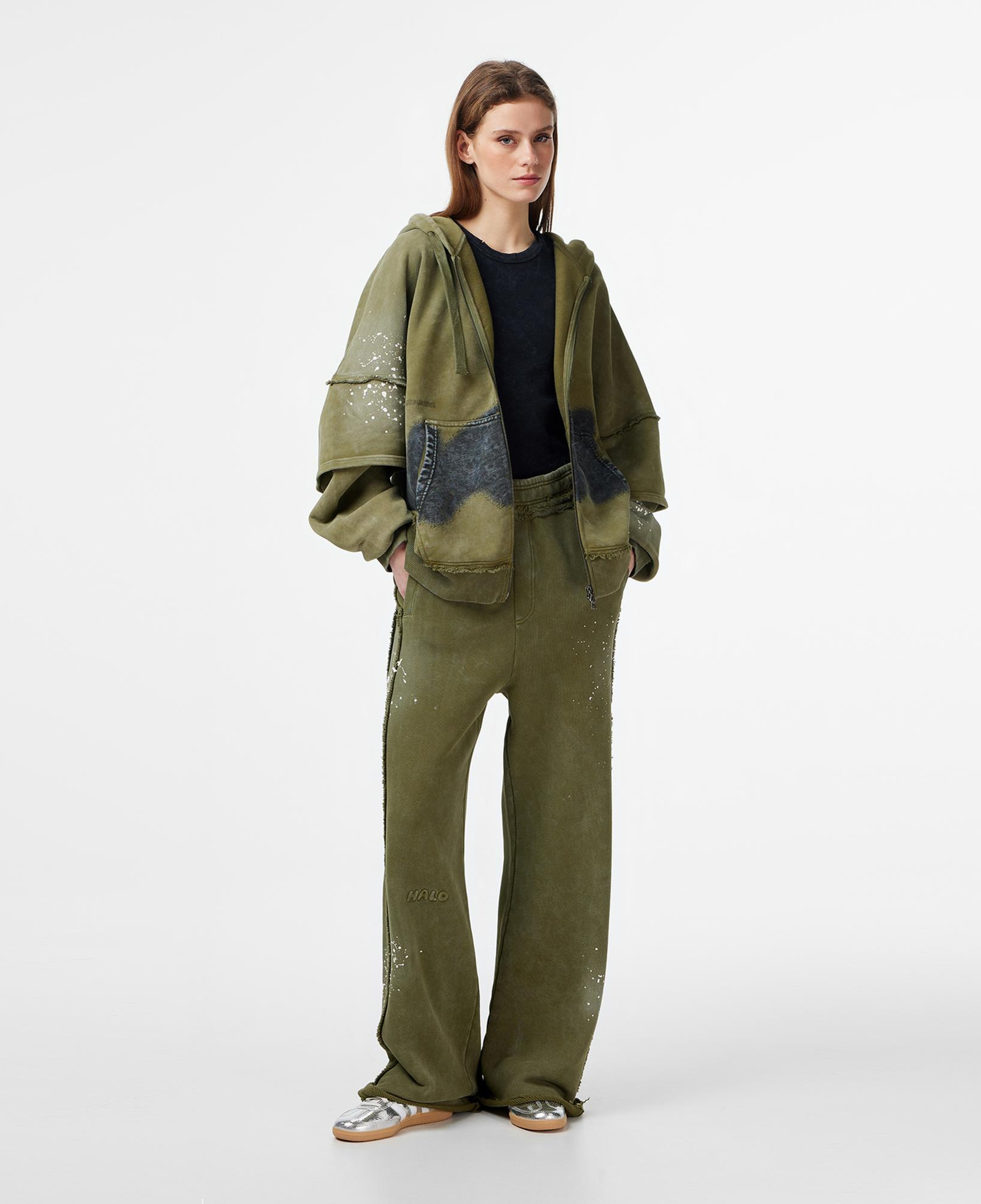 Les Benjamins Regular Fit Kadın Haki Sweatshirt