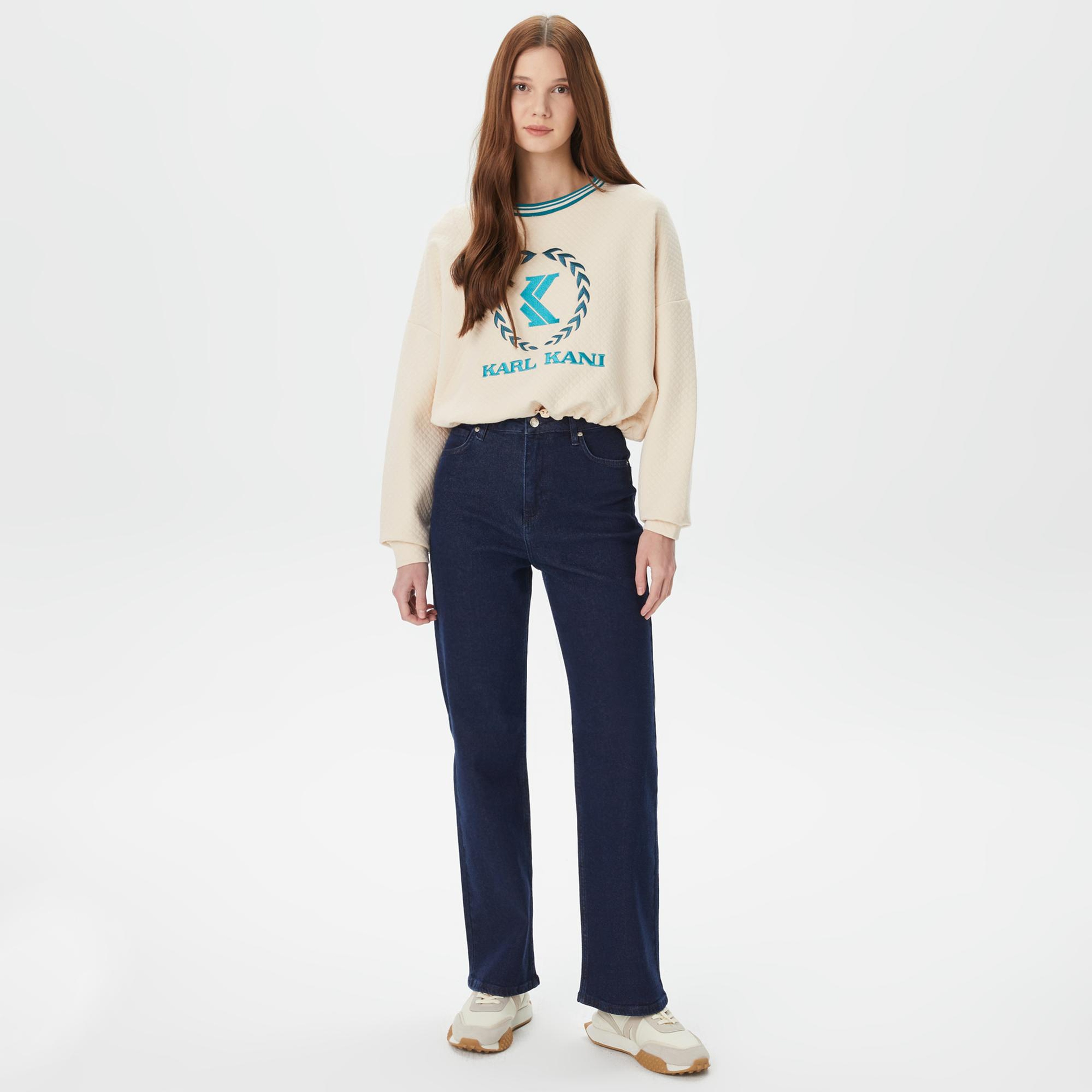 Karl Kani Signature Kadın Beyaz Sweatshirt
