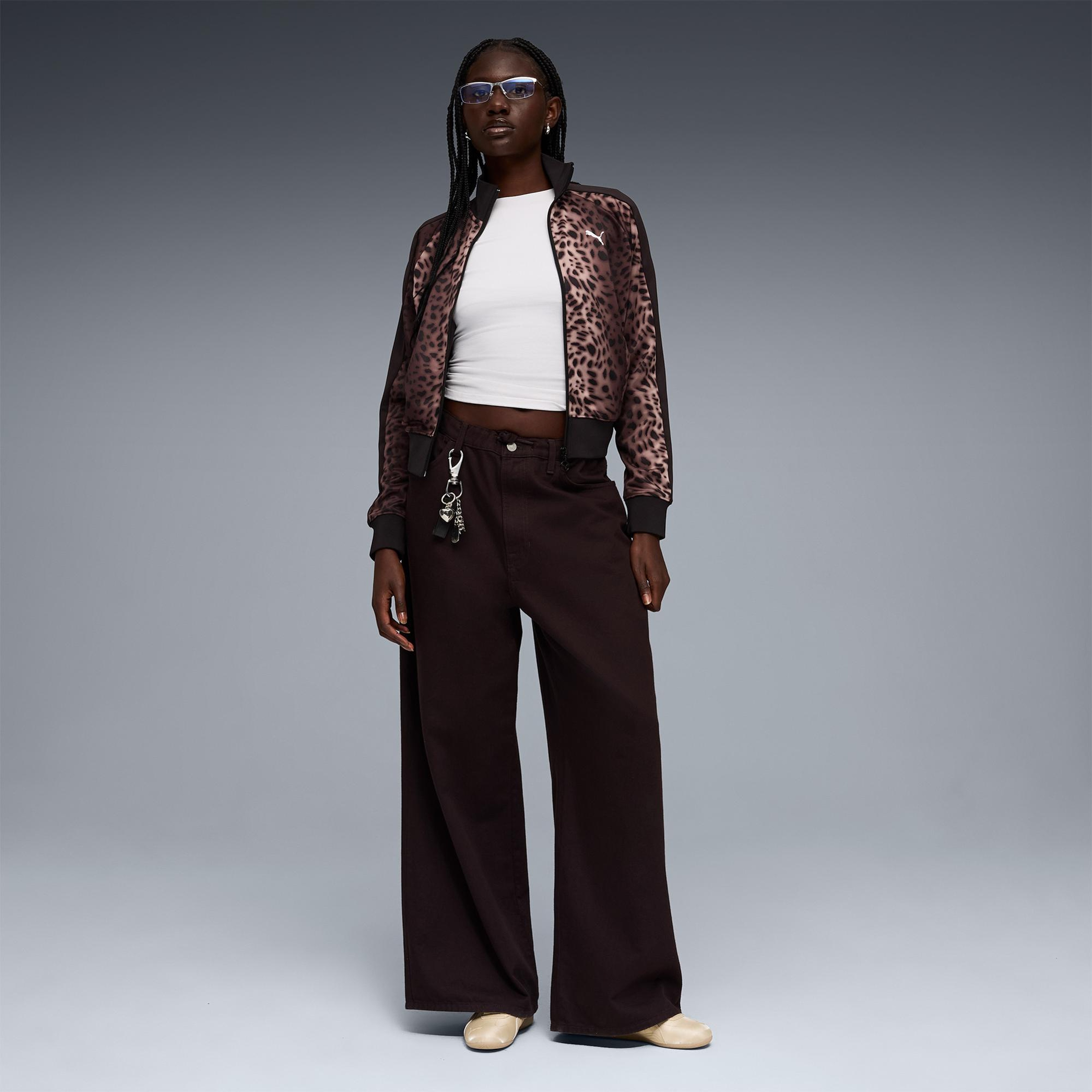 Puma T7 Leo Luxe Aop Track Kadın Siyah Ceket