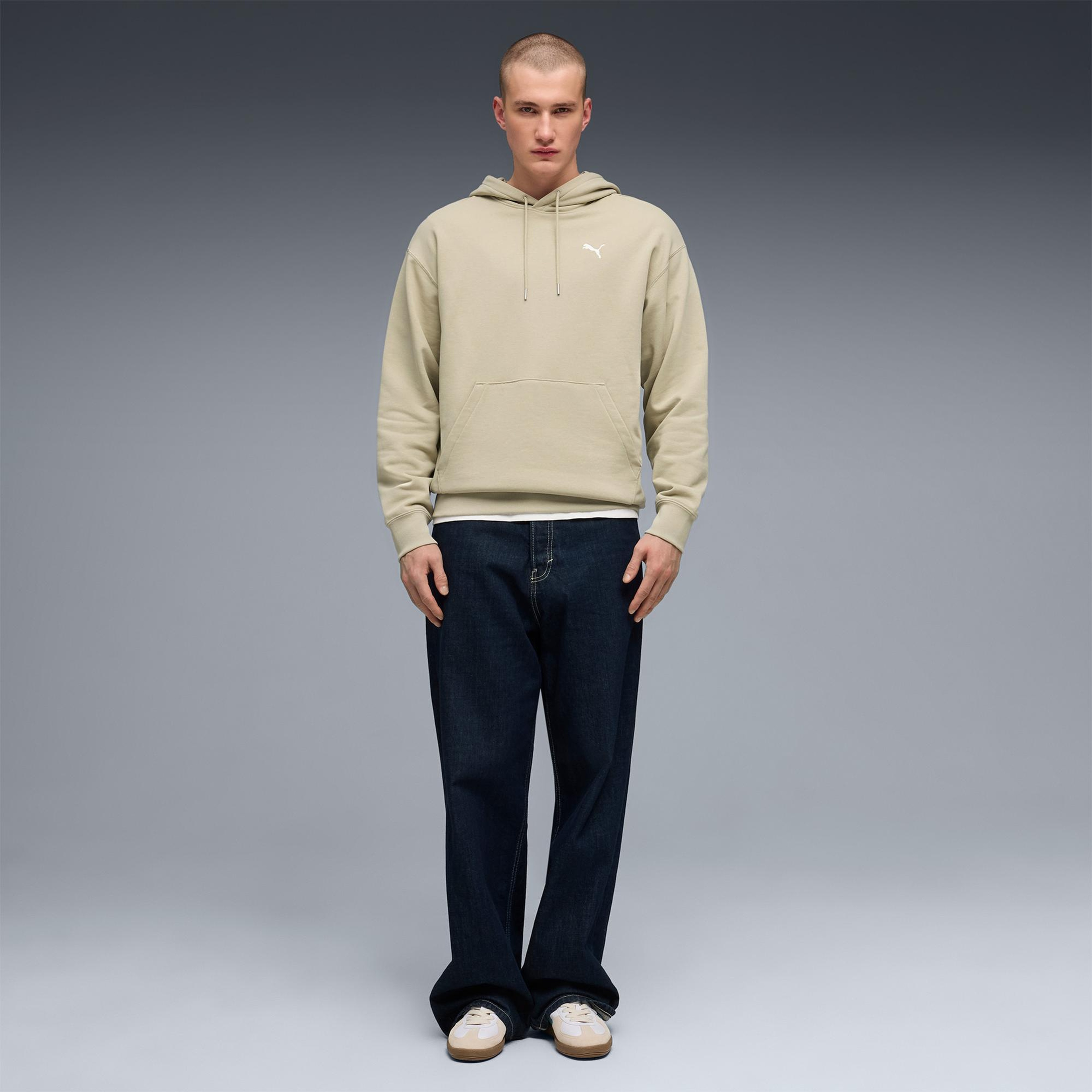 Puma Wardrobe Essentials Relaxed Erkek Gri Sweatshirt