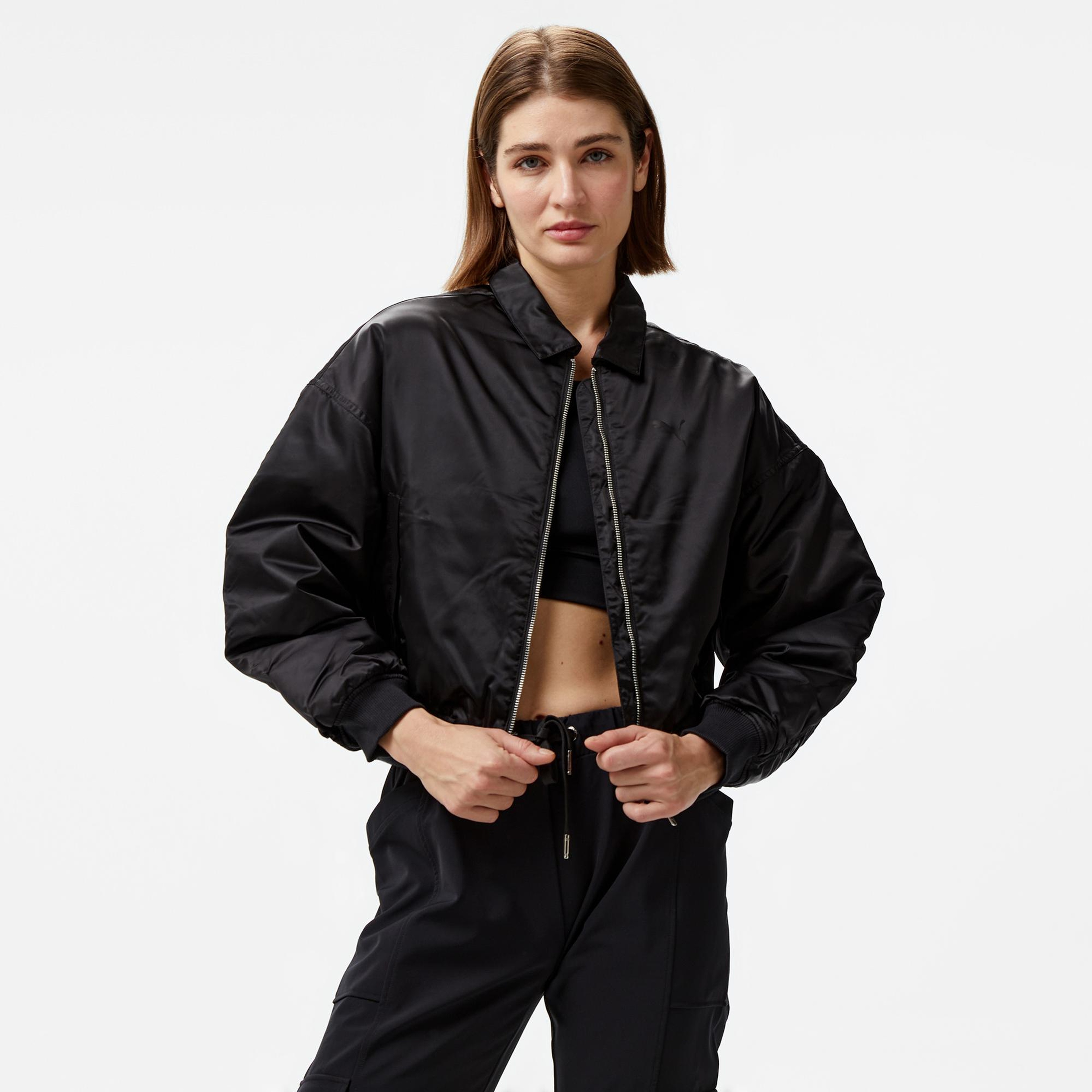 Puma Satin Bomber Kadın Siyah Ceket