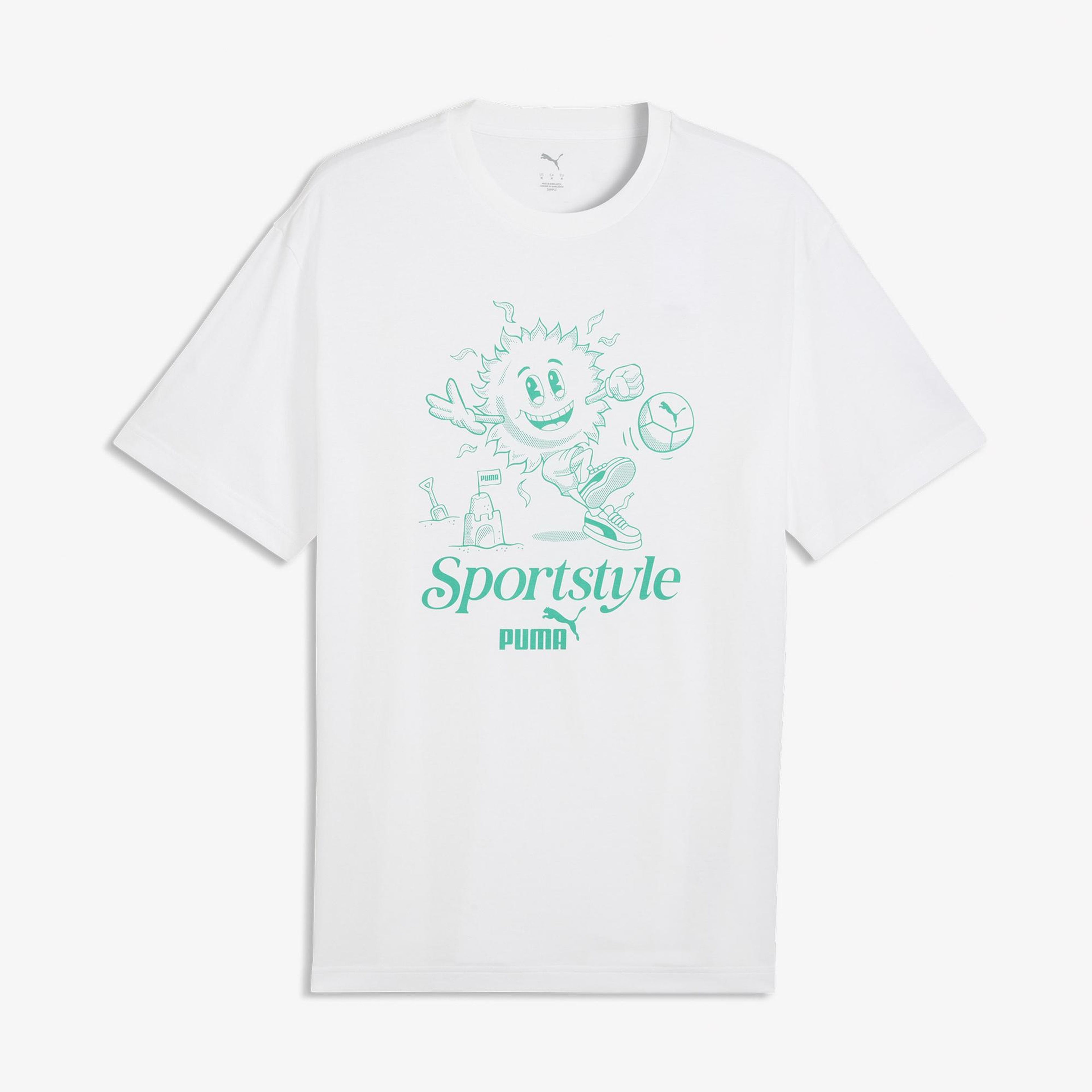 Puma Graphic  Erkek Beyaz T-Shirt