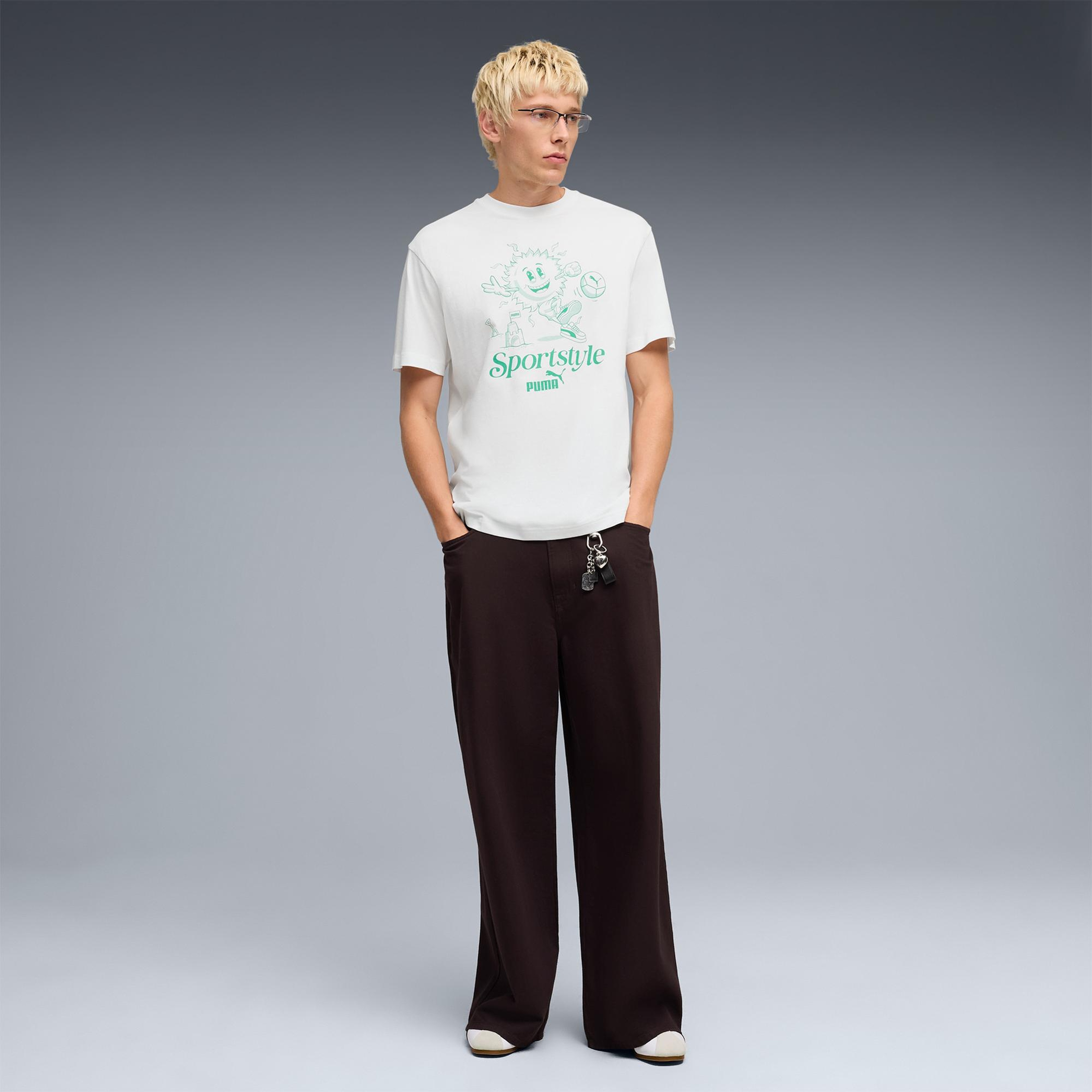 Puma Graphic  Erkek Beyaz T-Shirt