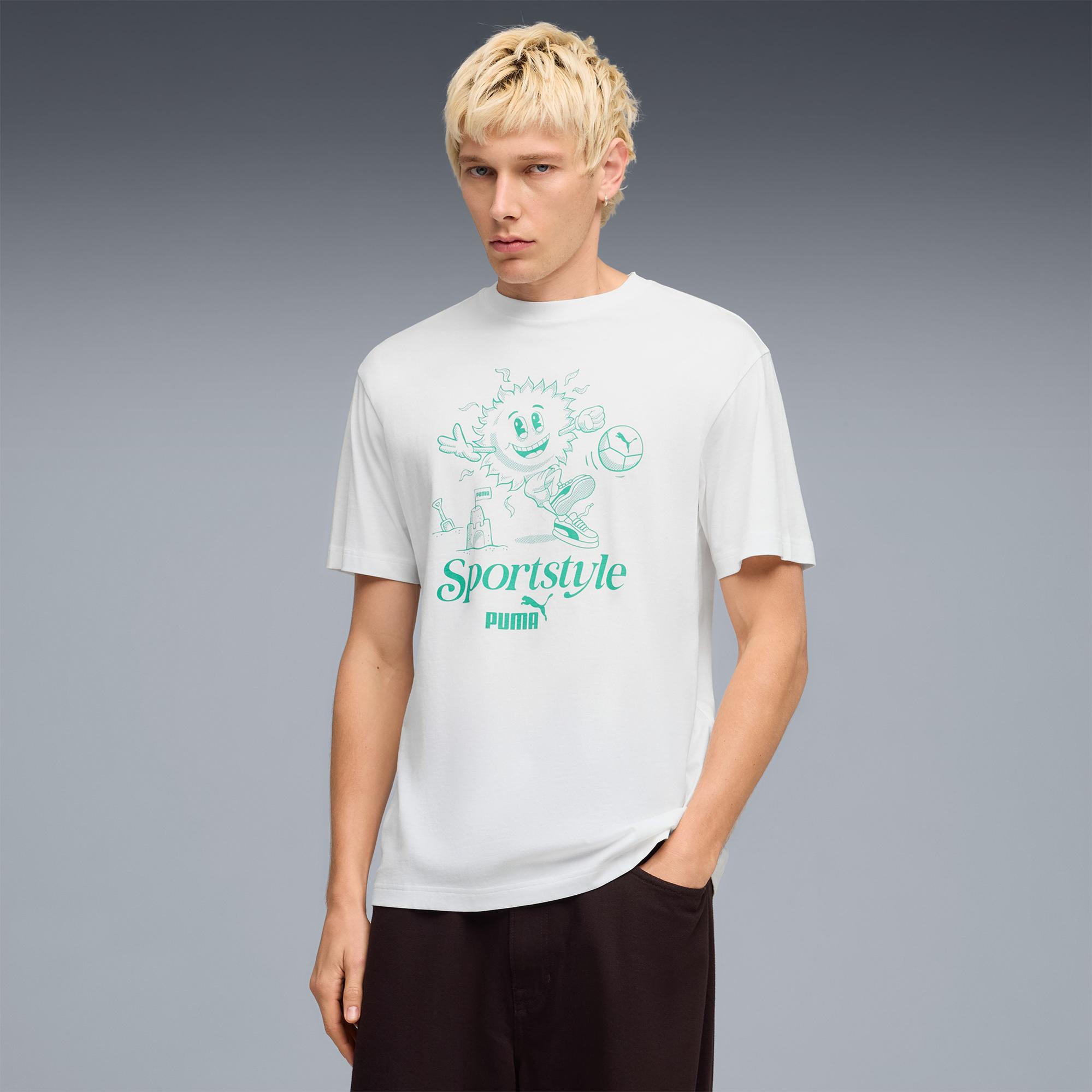 Puma Graphic  Erkek Beyaz T-Shirt