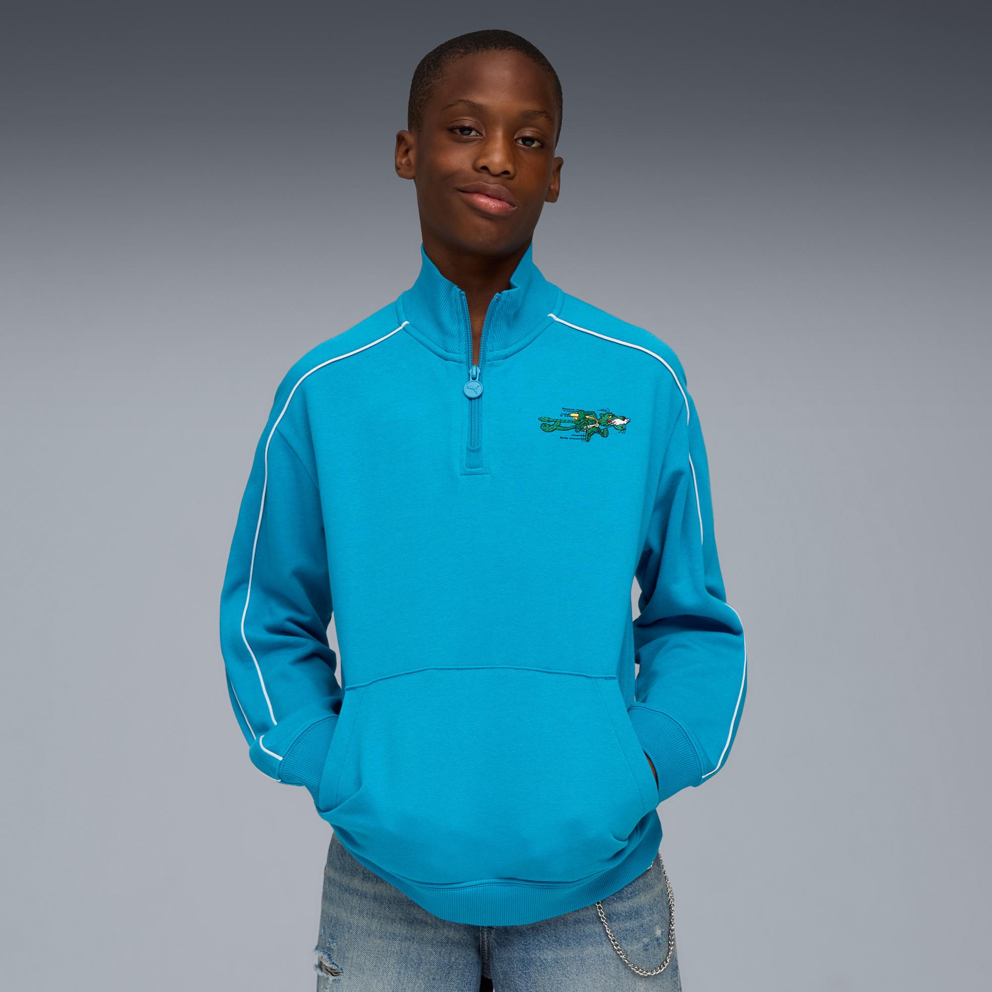 Puma T7 Super Çocuk Mavi Sweatshirt