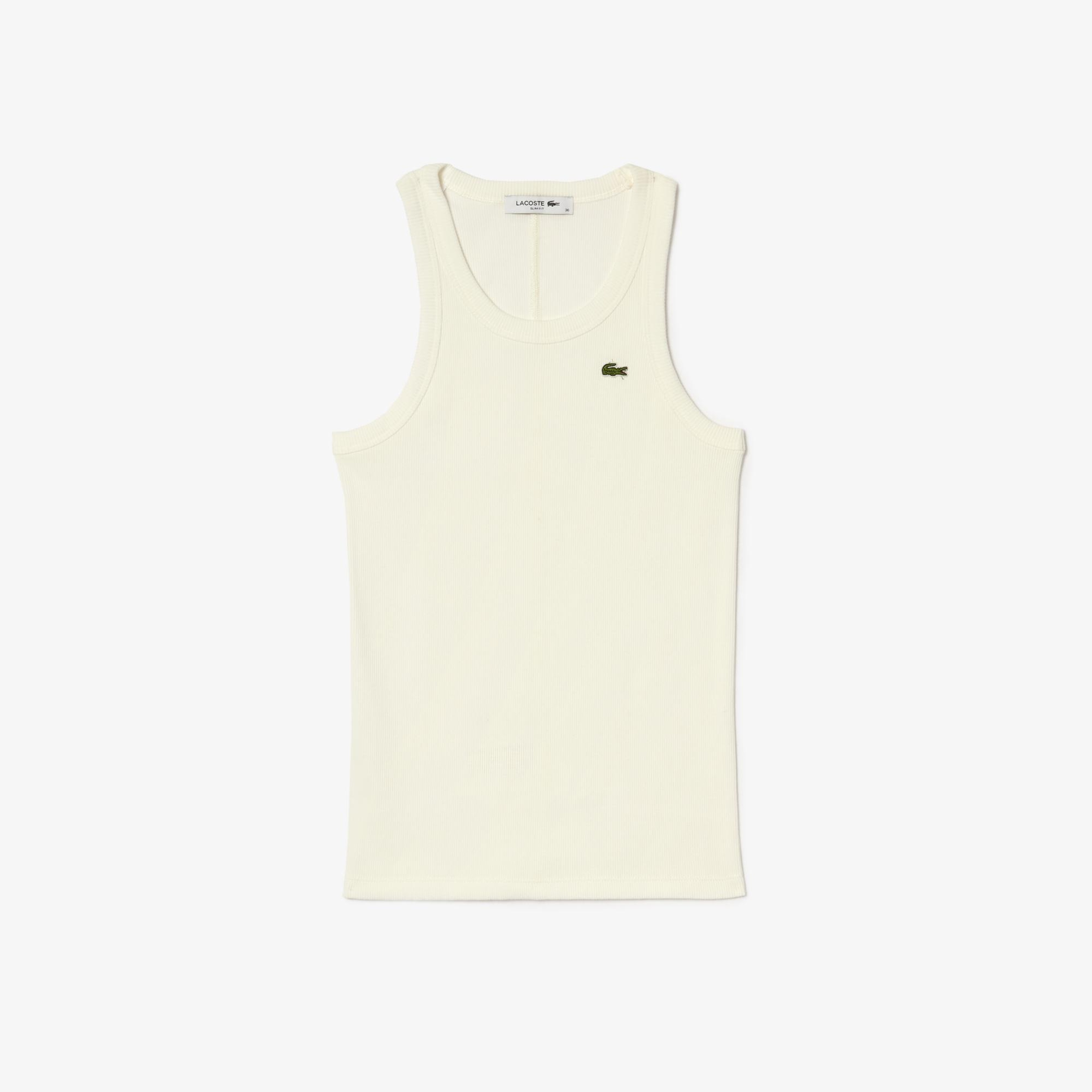 Lacoste Slim Fit Kadın Beyaz T-Shirt
