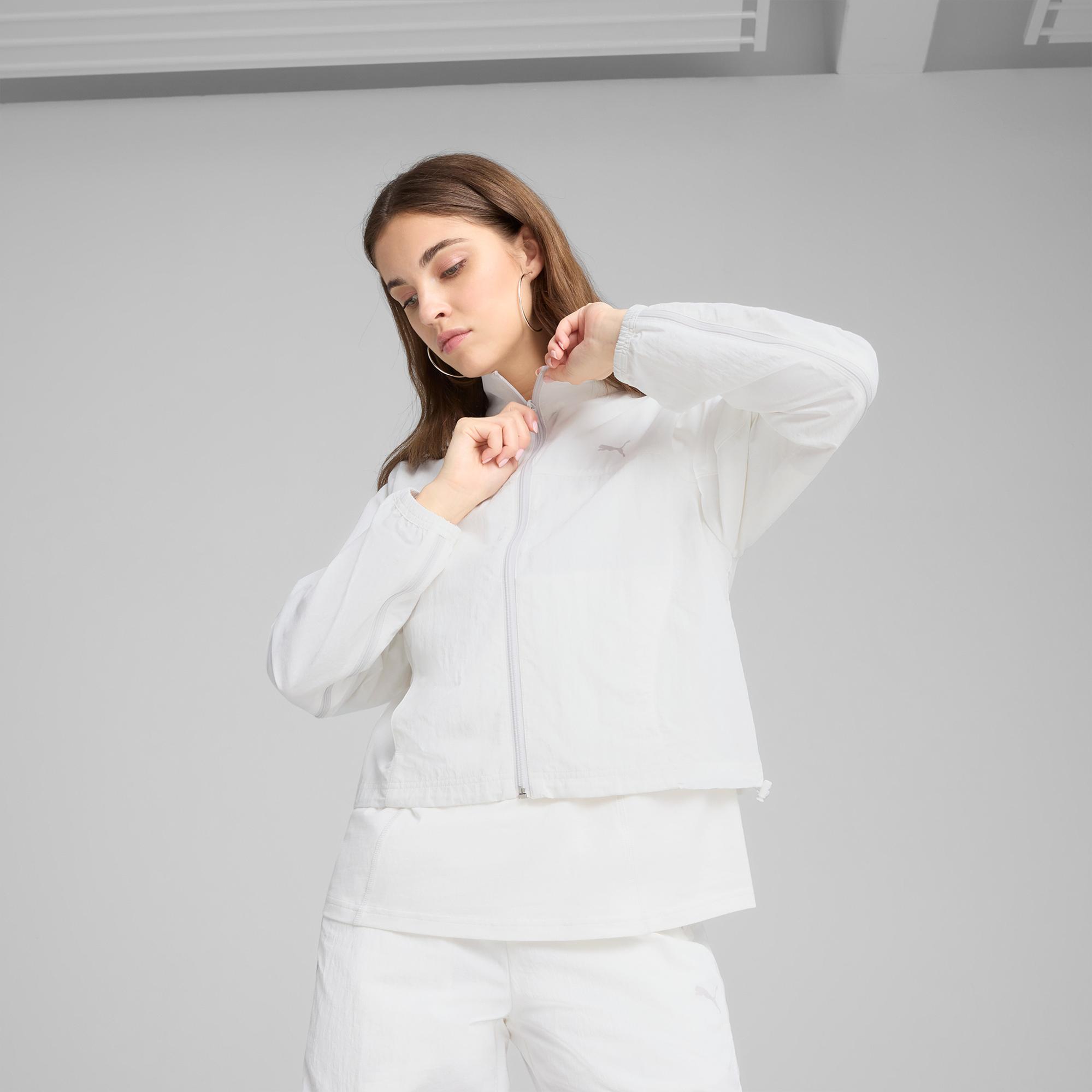 Puma Dare To Zip-Off Dokuma Kadın Beyaz Ceket