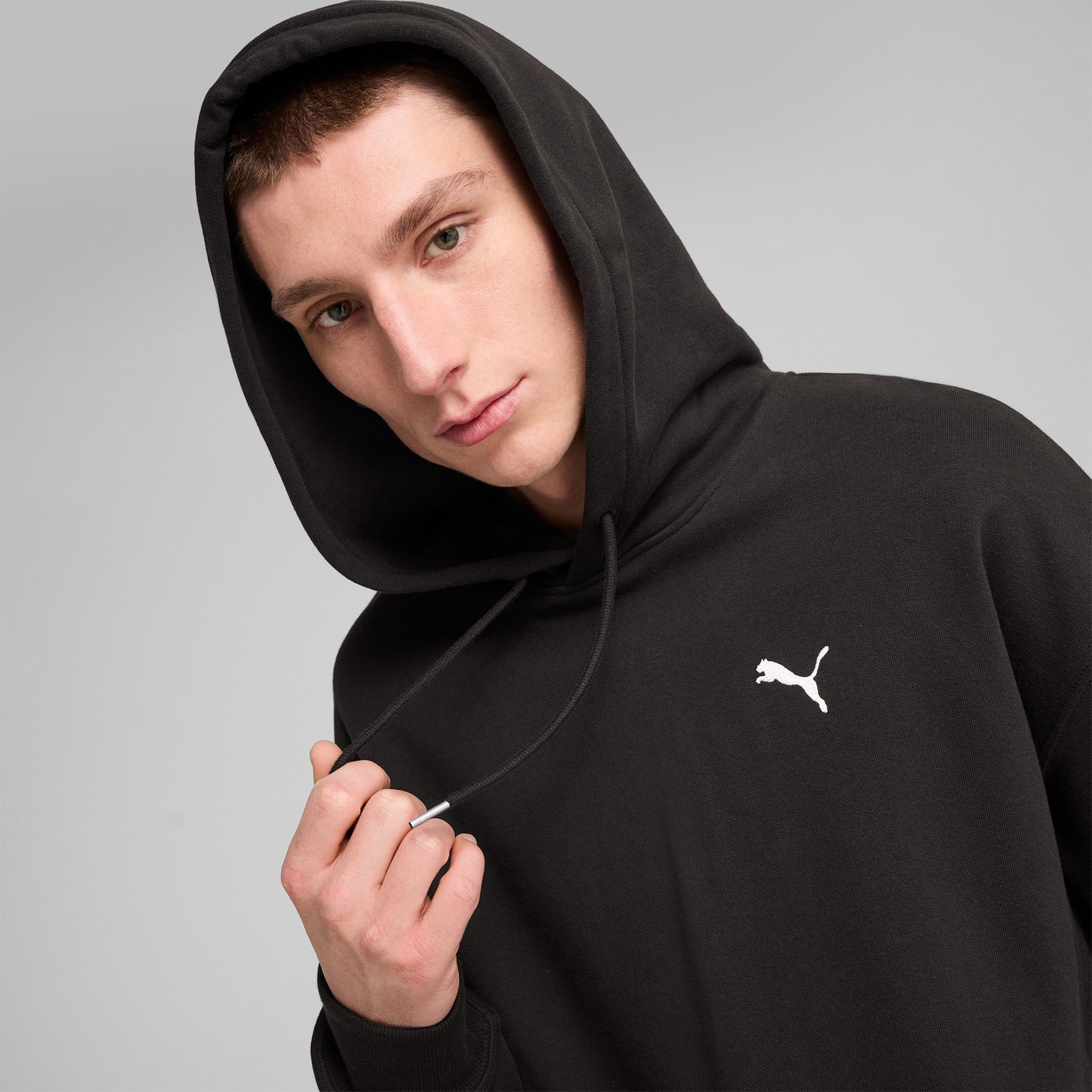 Puma Wardrobe Essentials Relaxed Erkek Siyah Sweatshirt