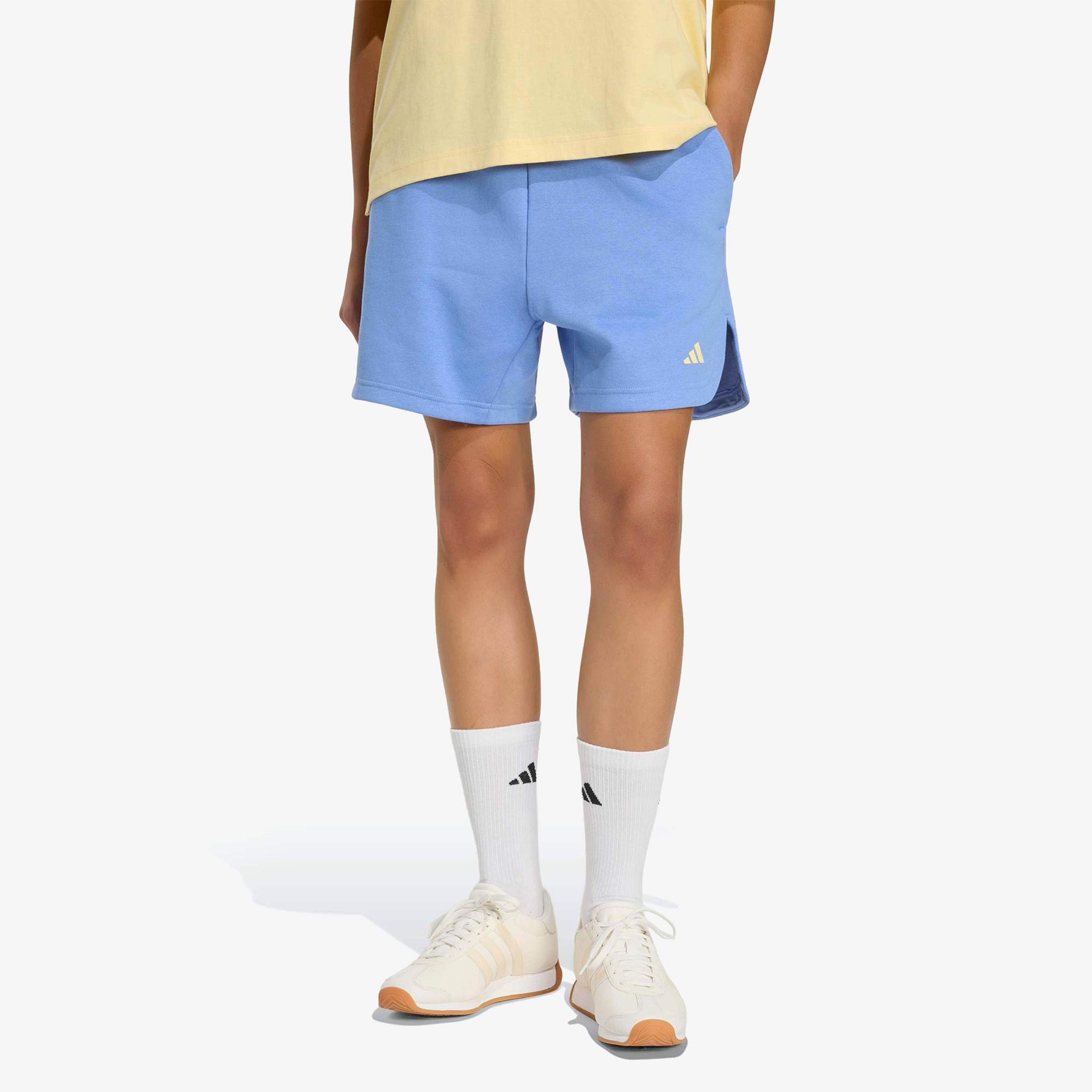 adidas 3Ss Fleece Kadın Mavi Şort