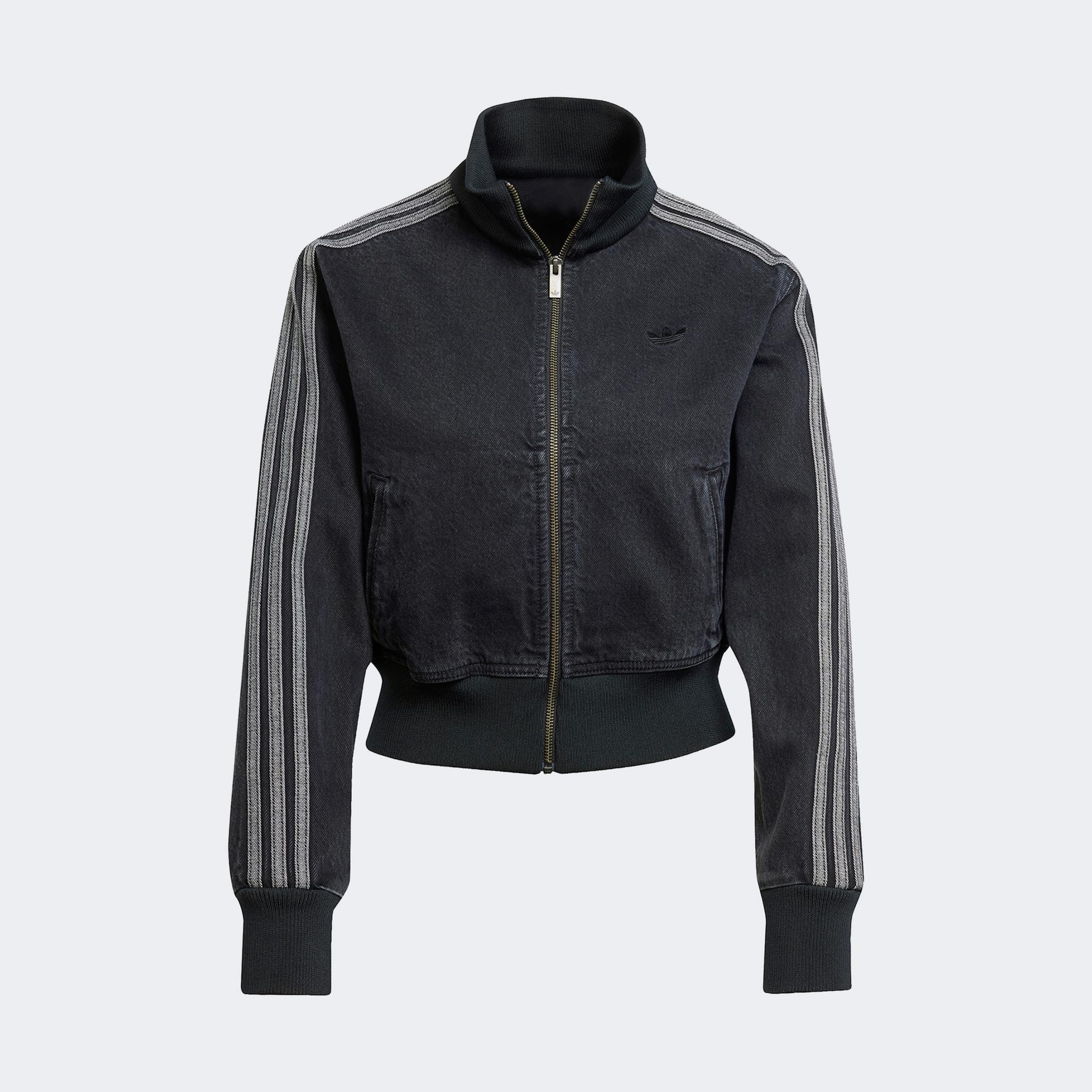 adidas Adicolor Denim Fermuarlı Kadın Siyah Eşofman Üstü